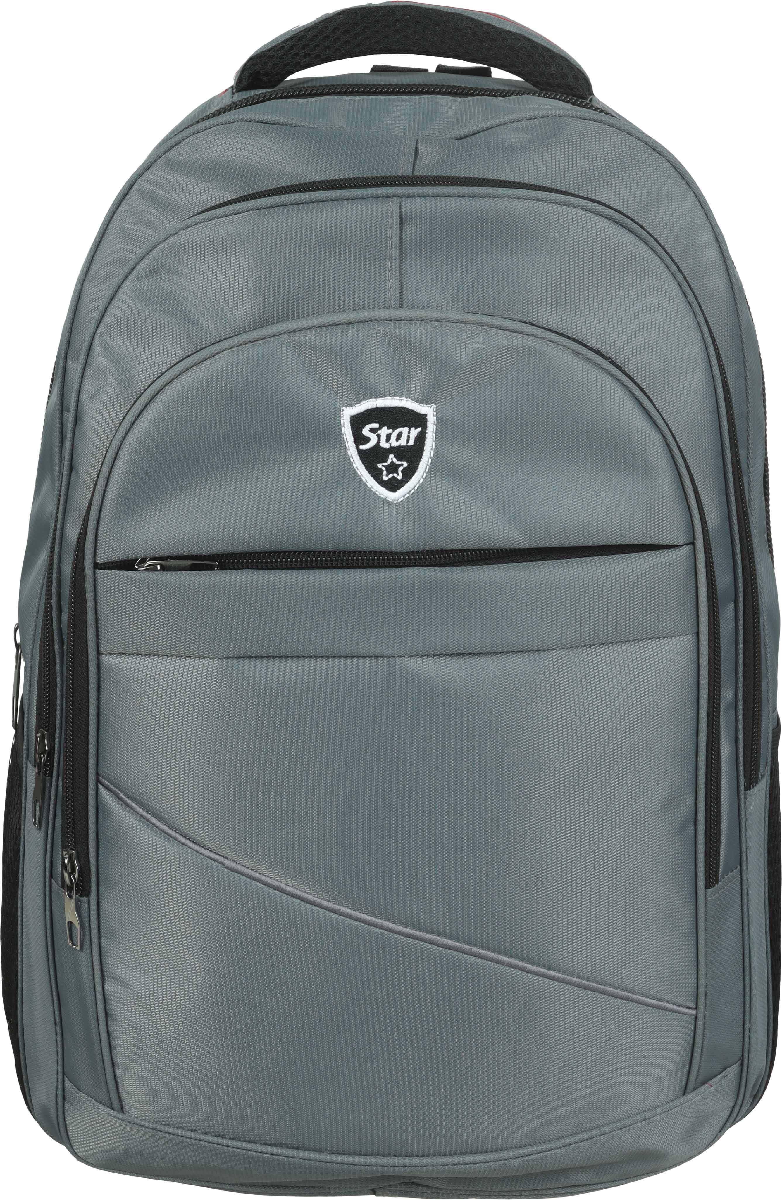 Star Fabric Laptop Bag, 4 Zippers, 18 Inch - Olive