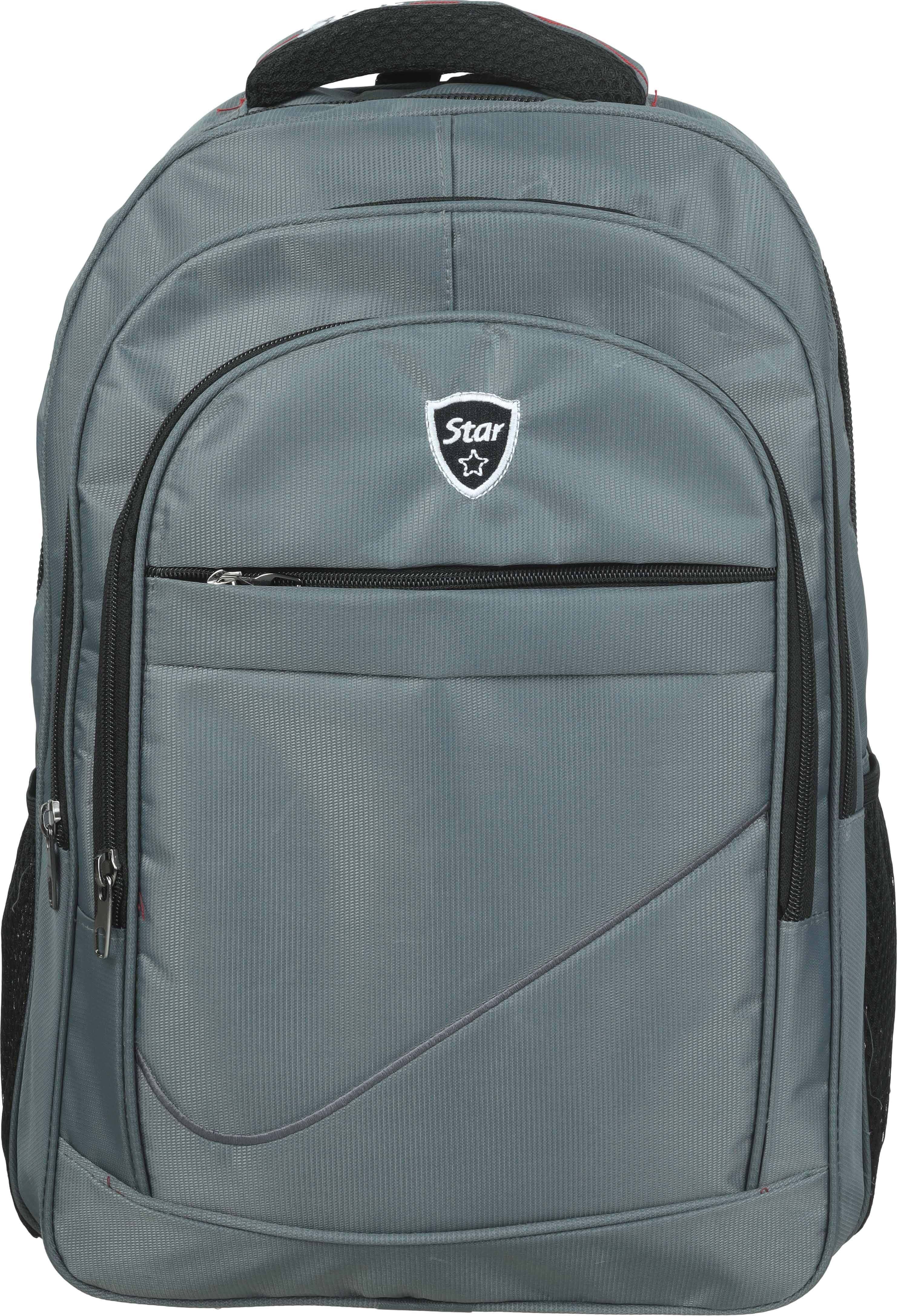 Star Fabric Laptop Bag, 4 Zippers, 18 Inch - Olive