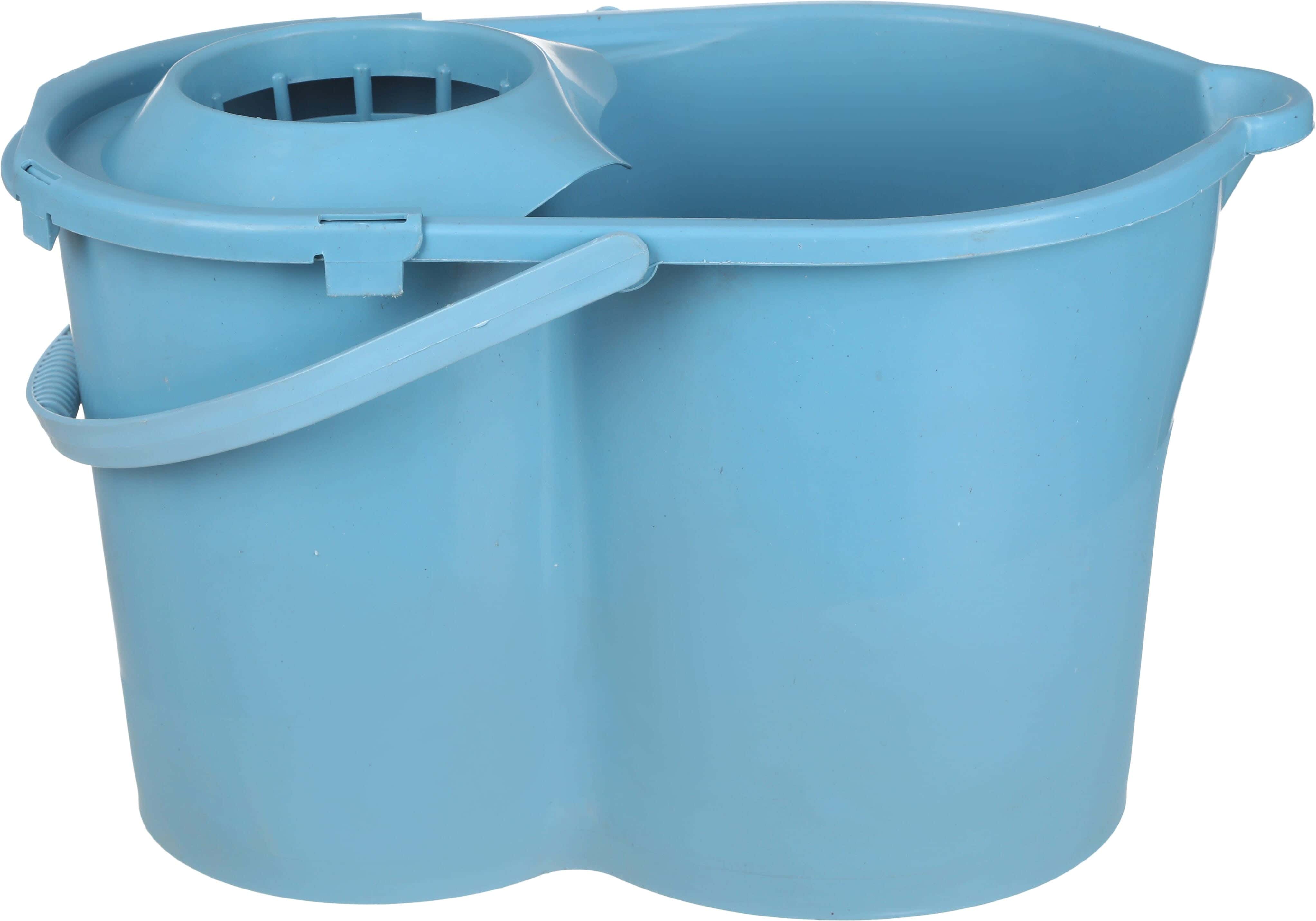 Plastic Cleaning Bucket with Wringer, 25 Liter - Light Blue