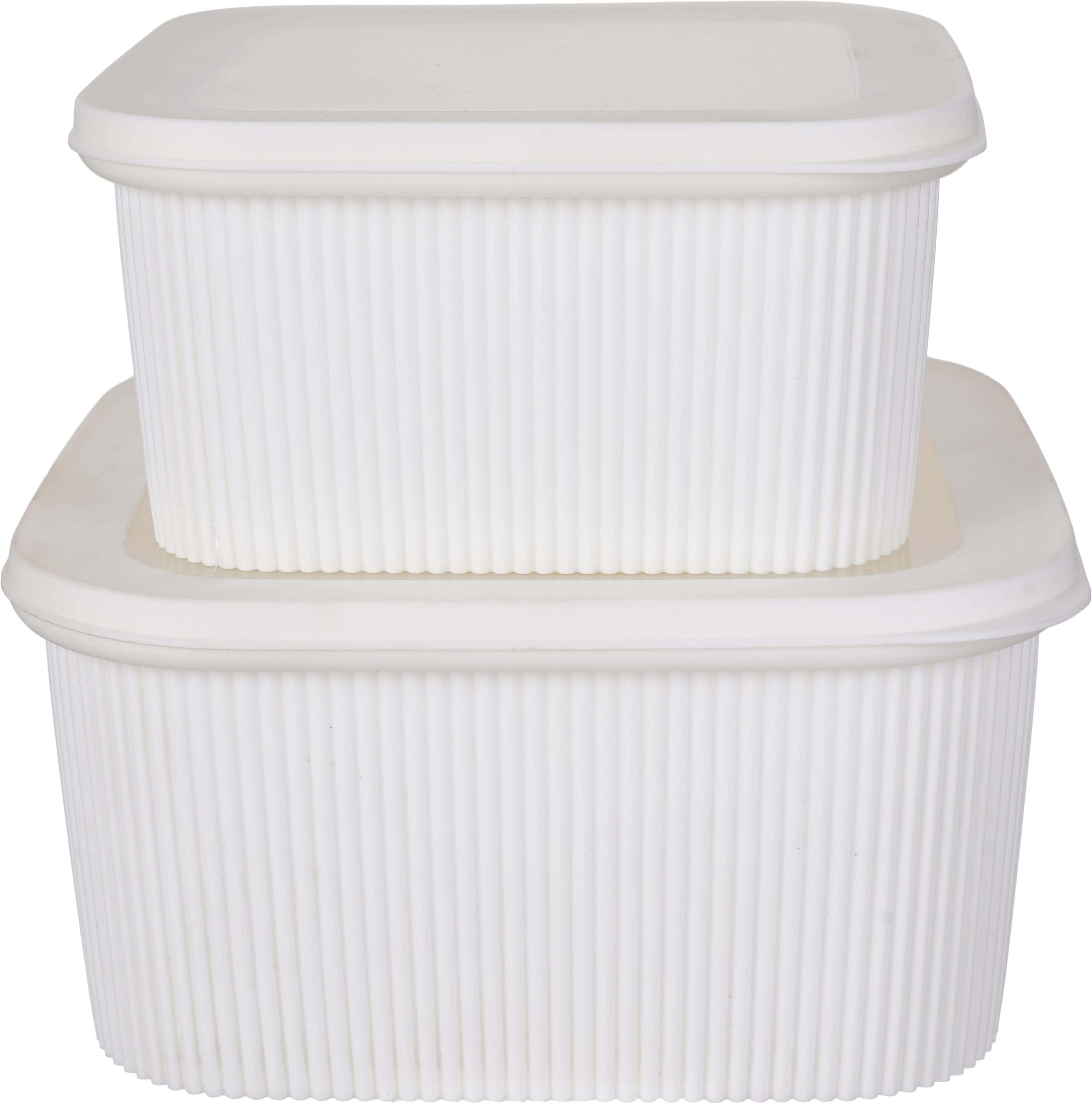 Plastic Refrigerator Box Set, 2 Pieces - Off White