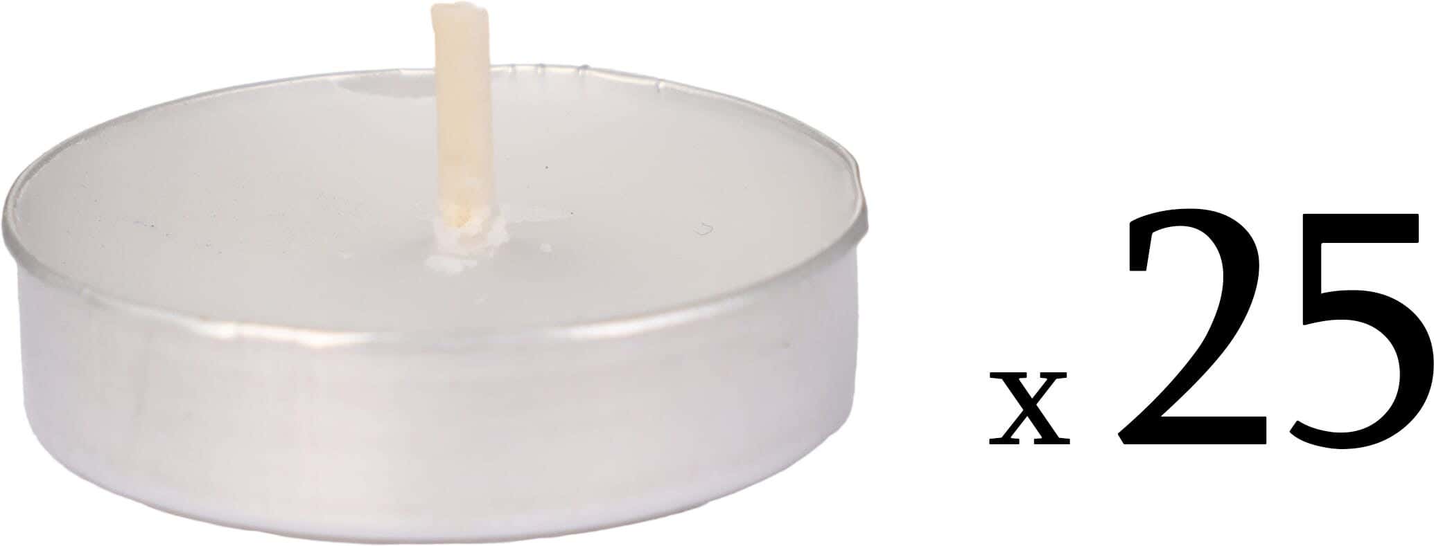 Scented Candle set with Metal frame, 50 pieces, 3 cm - White