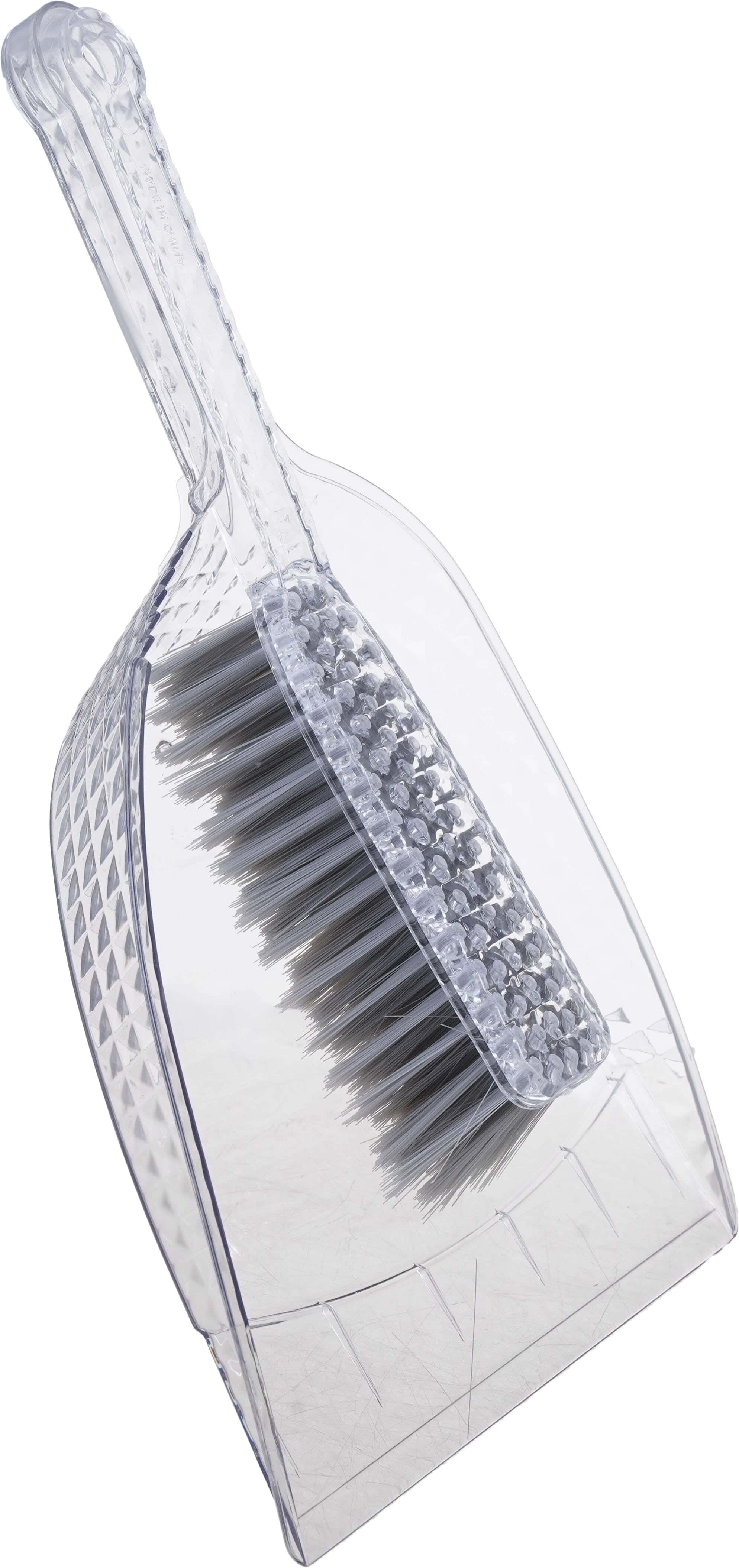 Plastic Brush and Dustpan Set, 2 pieces, 25x35 cm - Clear
