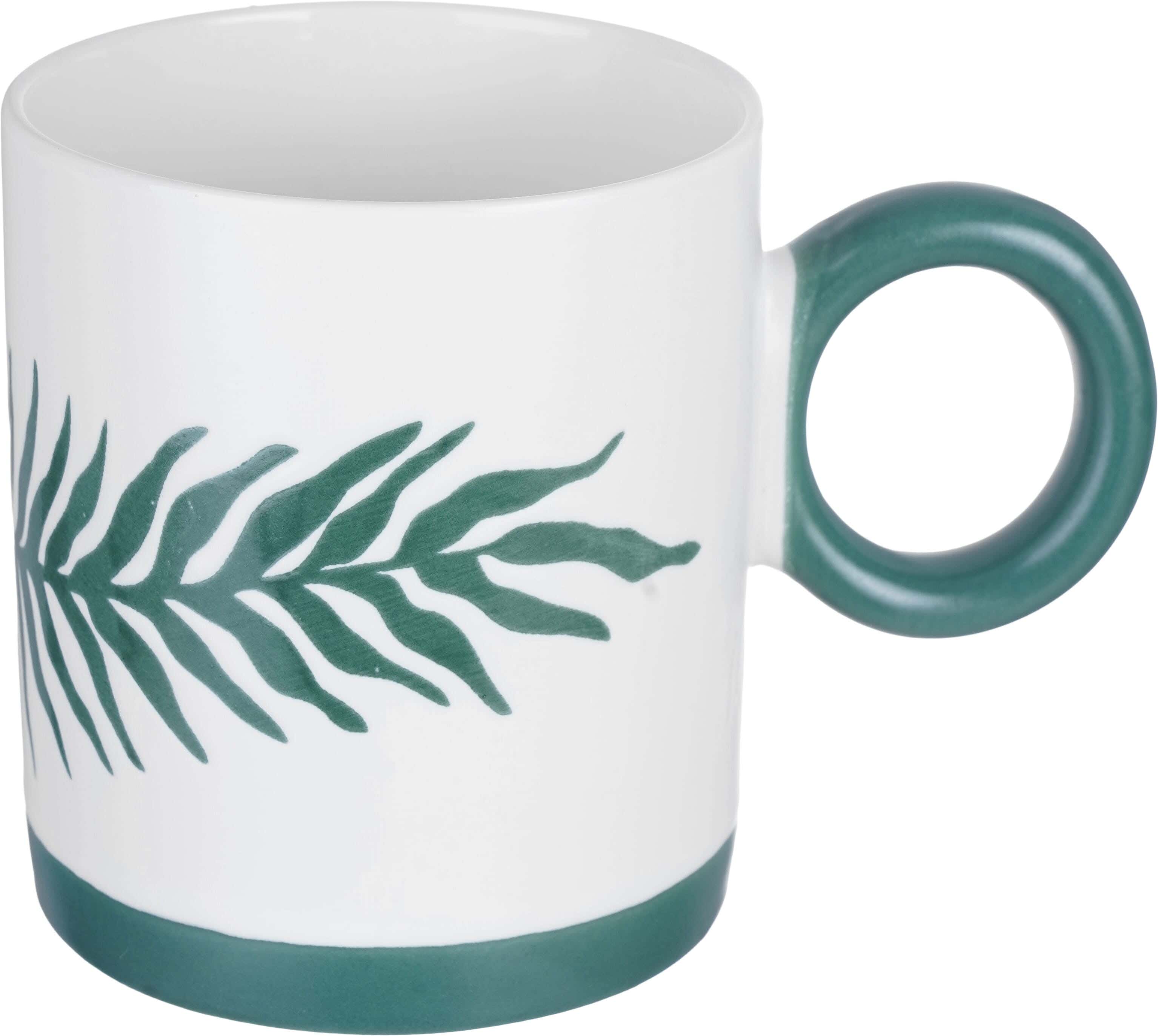 Porcelain mug, 400 ml - White Green