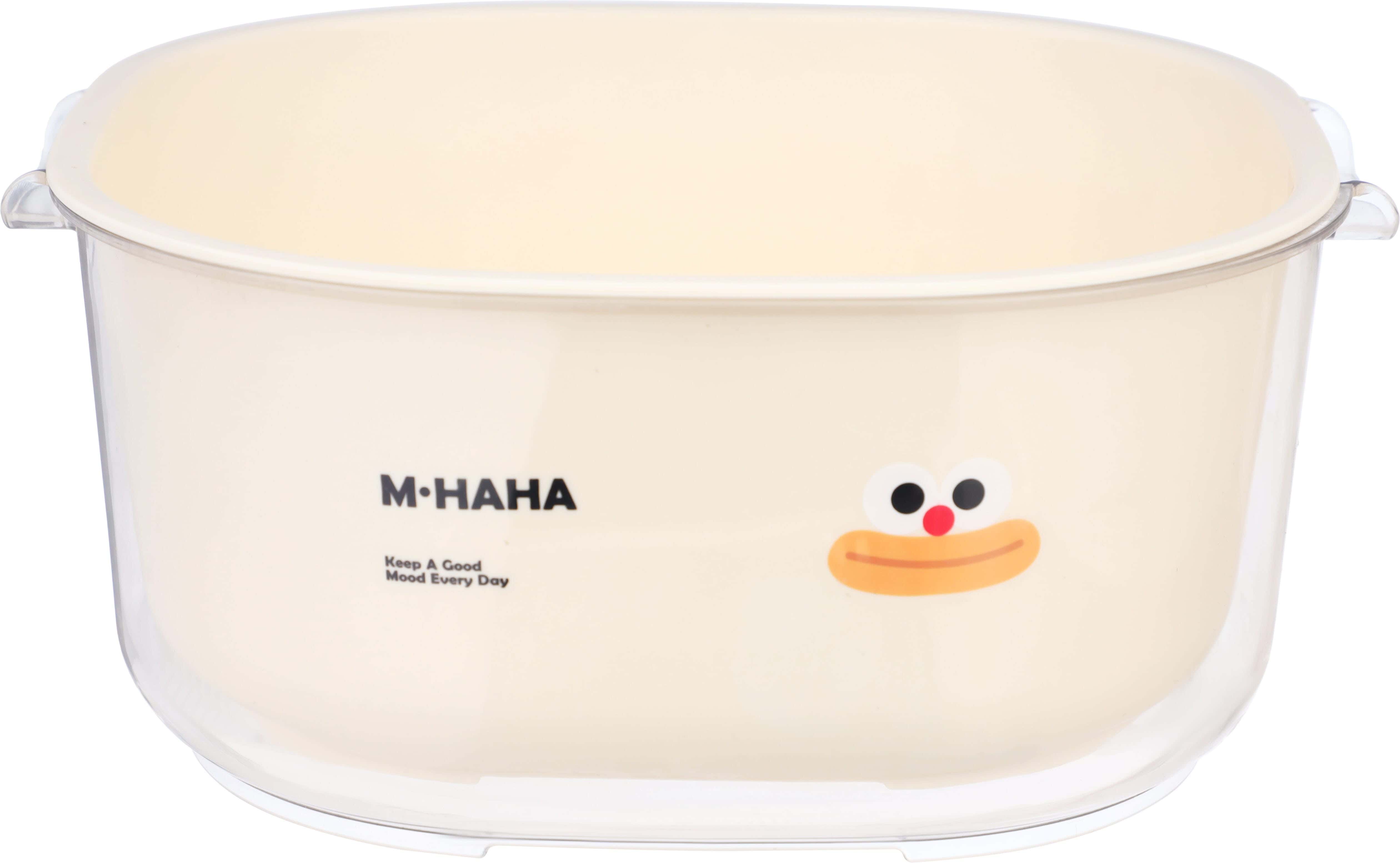 Acrylic Bowl with Internal Plastic Strainer, 1500 ml - Clear Light Beige