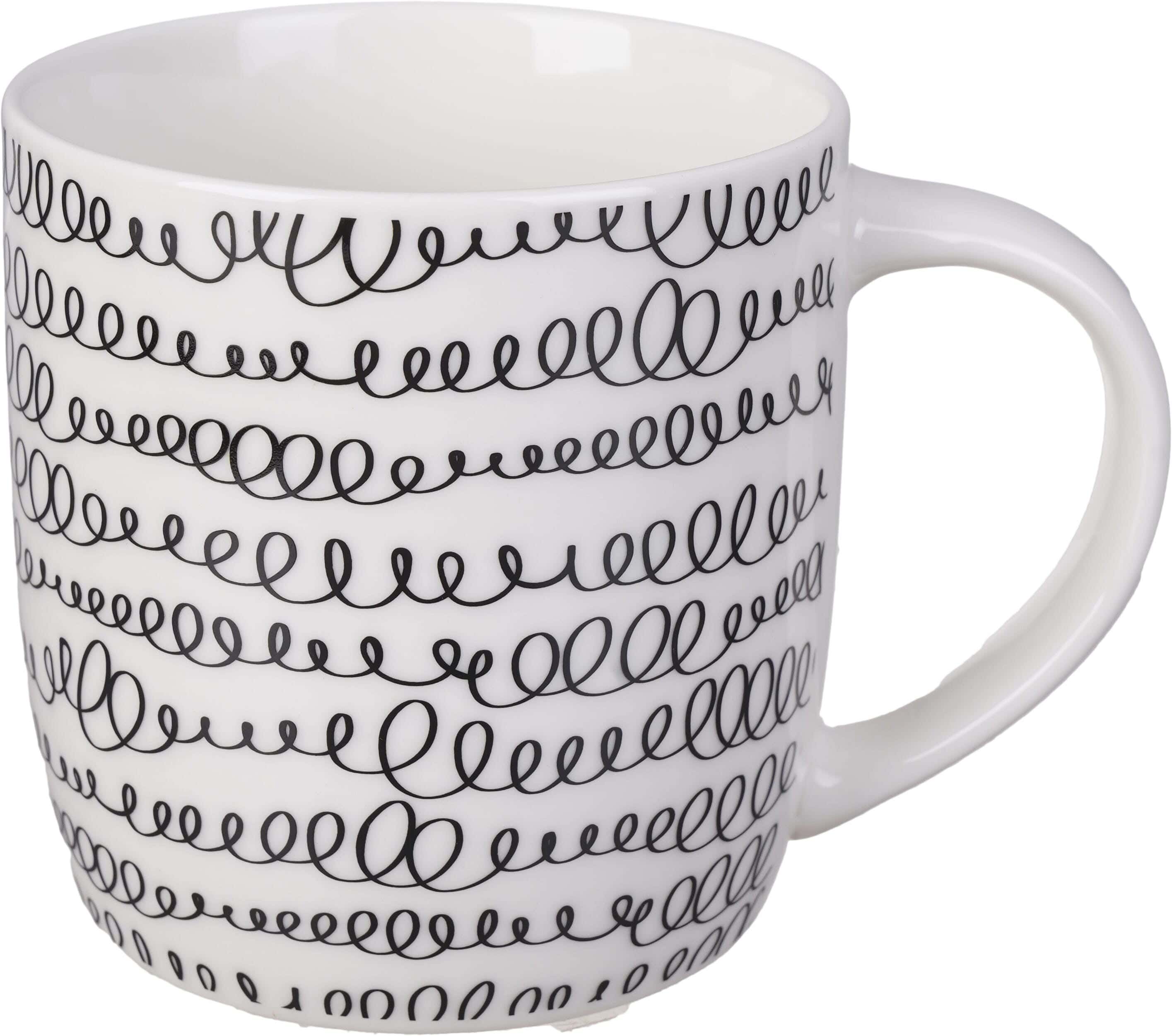 Group Tiger Porcelain Mug, 280 ml - Black White