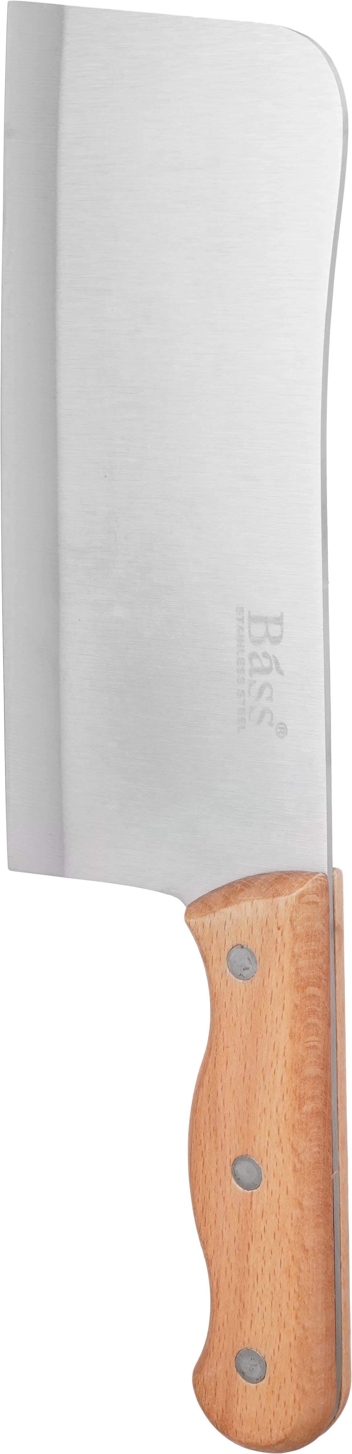 Bass Stainless Steel Cleaver, Wood Handle 27 cm - Silver Wooden
