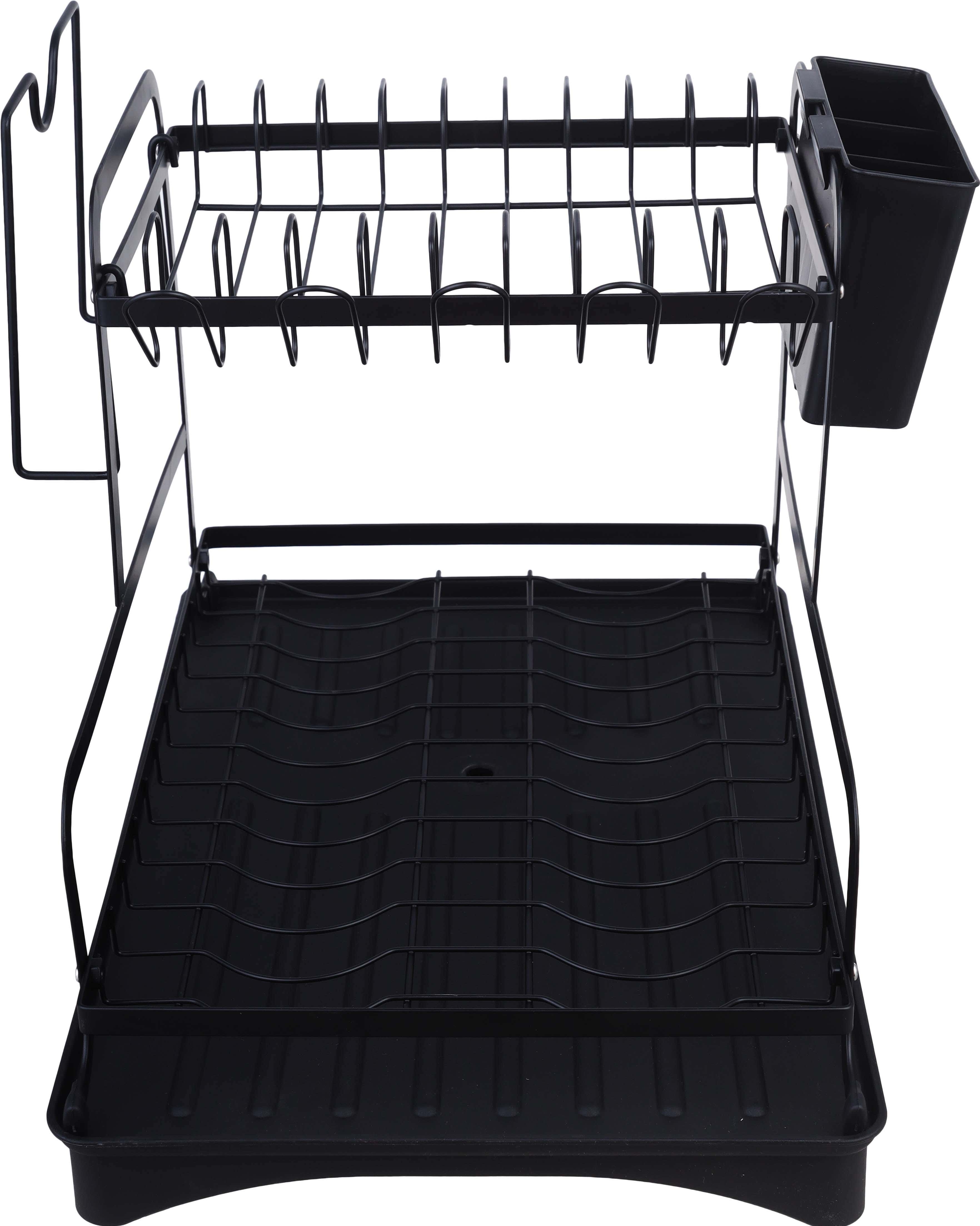 Metal sink Dishe Rack, 2 Levels, 30x31 cm - Black