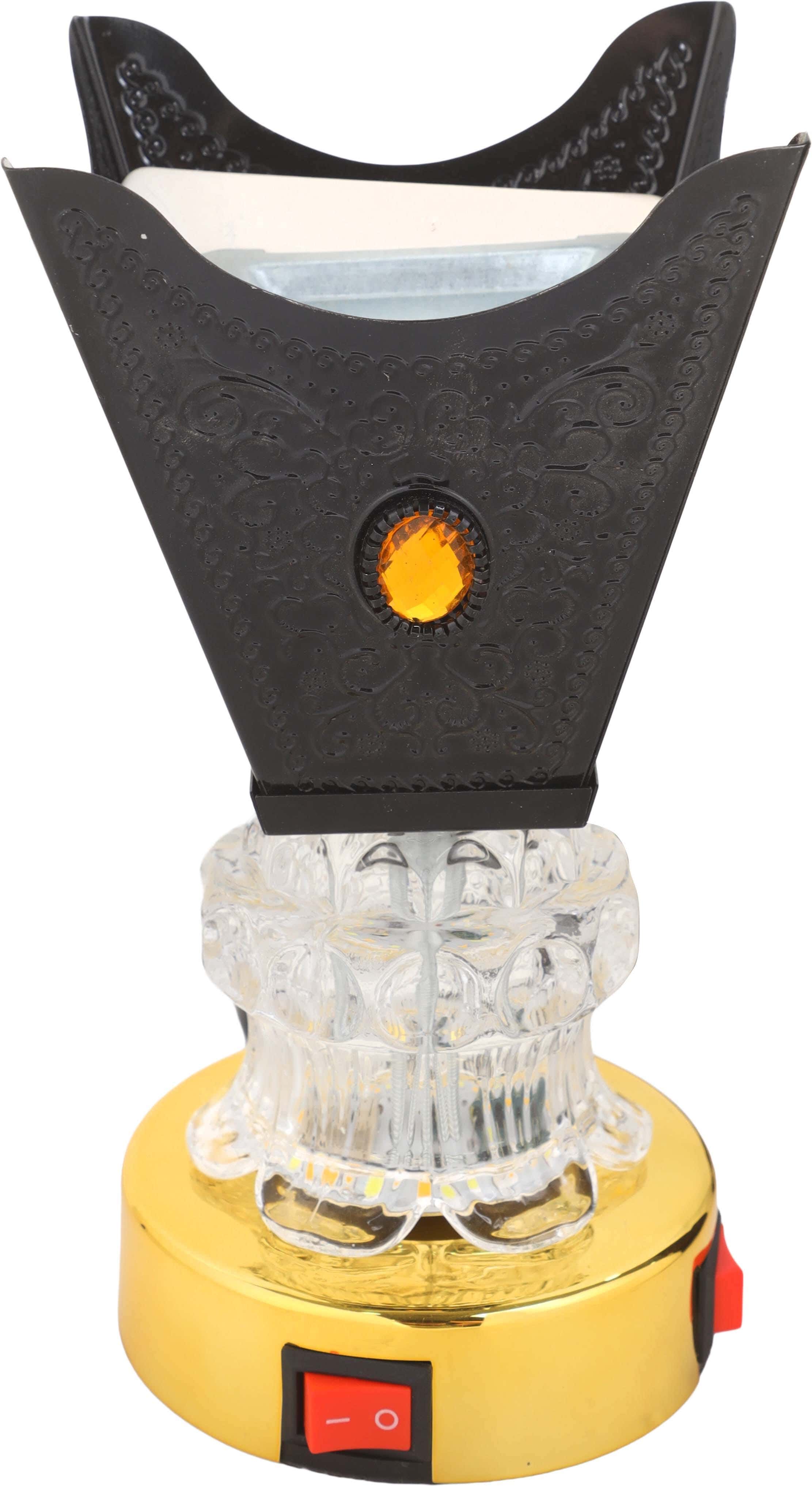 Electric Metal Wire Incense Burner, with Plastic Base, 11×20 cm - Black Gold