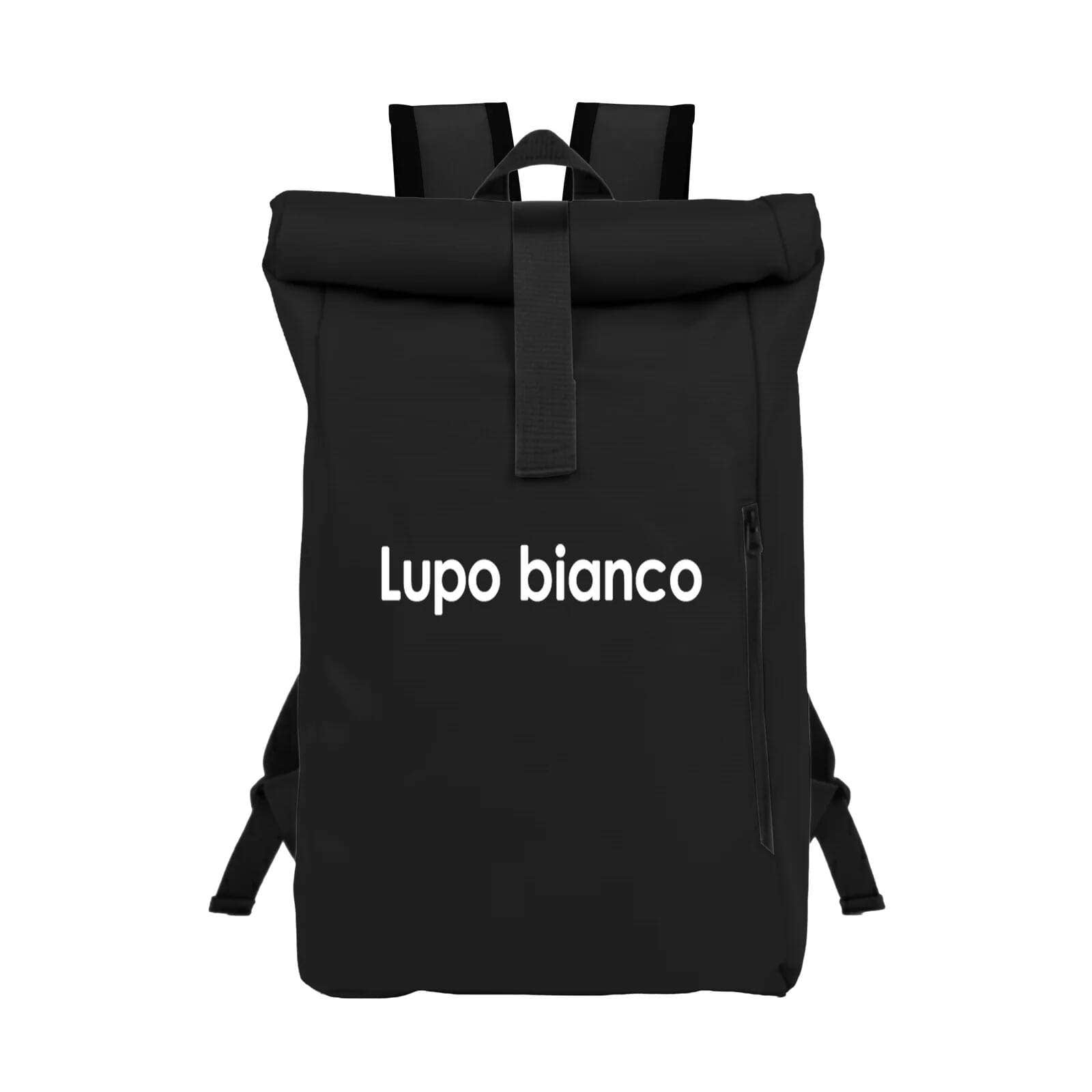 Lupo bianco Polyester Travel Bag, 14 inch, 2 zippers - Black