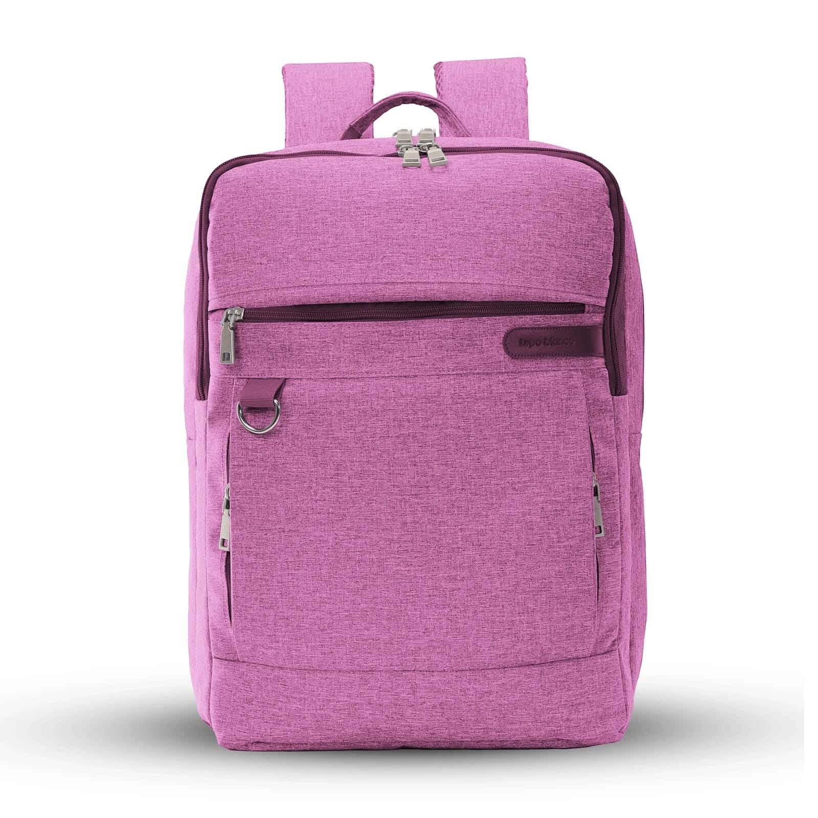 Lupo bianco Linen Laptop Bag, 5 Zippers, 15 Inch - Mauve