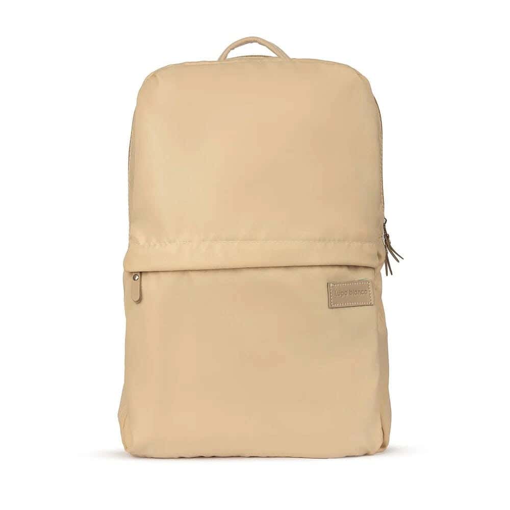 Lupo bianco Polyester Laptop Bag, 3 Zippers, 13 Inch - Beige