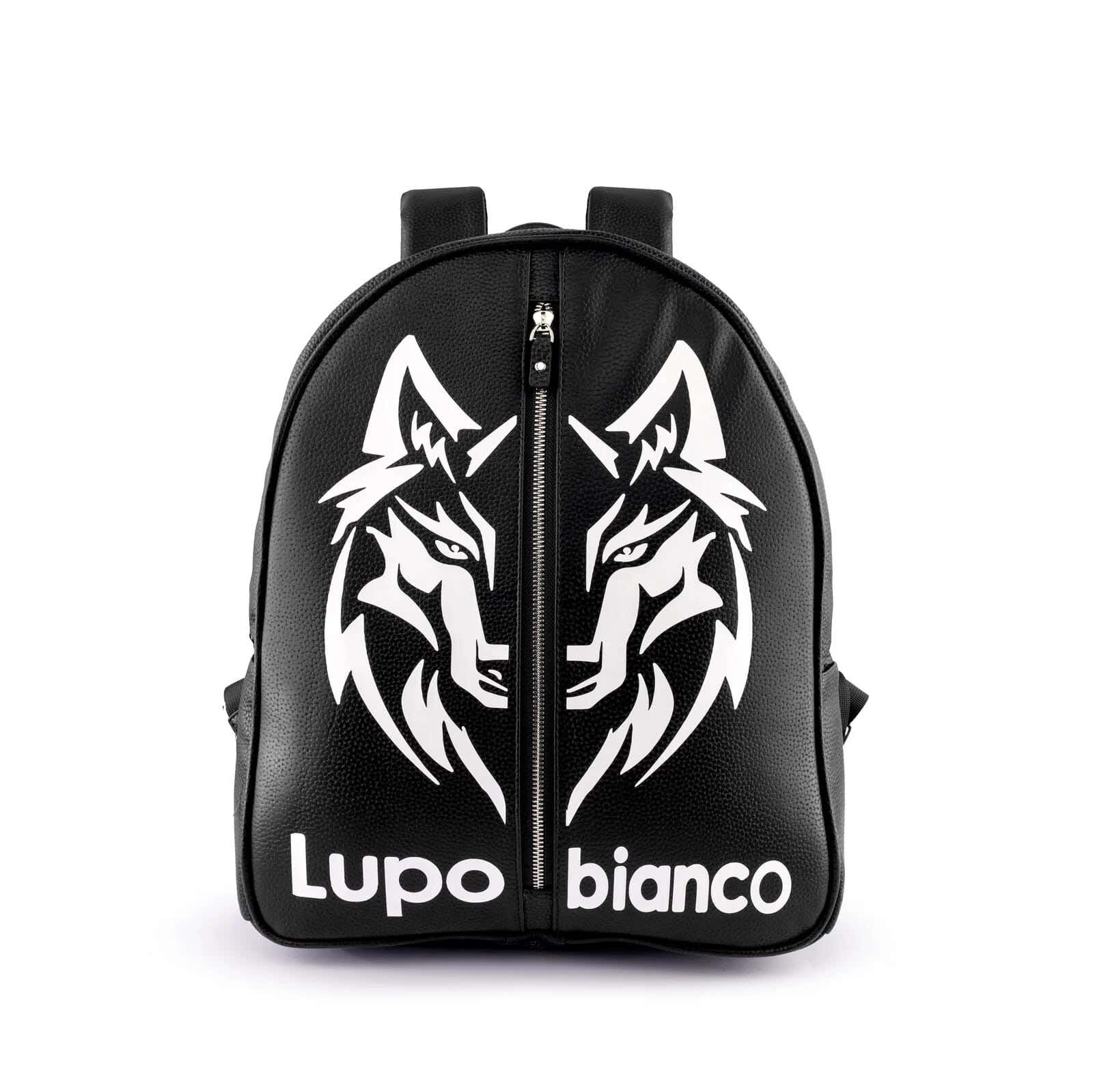 Lupo bianco Leather Laptop Bag, 2 Zippers, 15.6 Inch - Black
