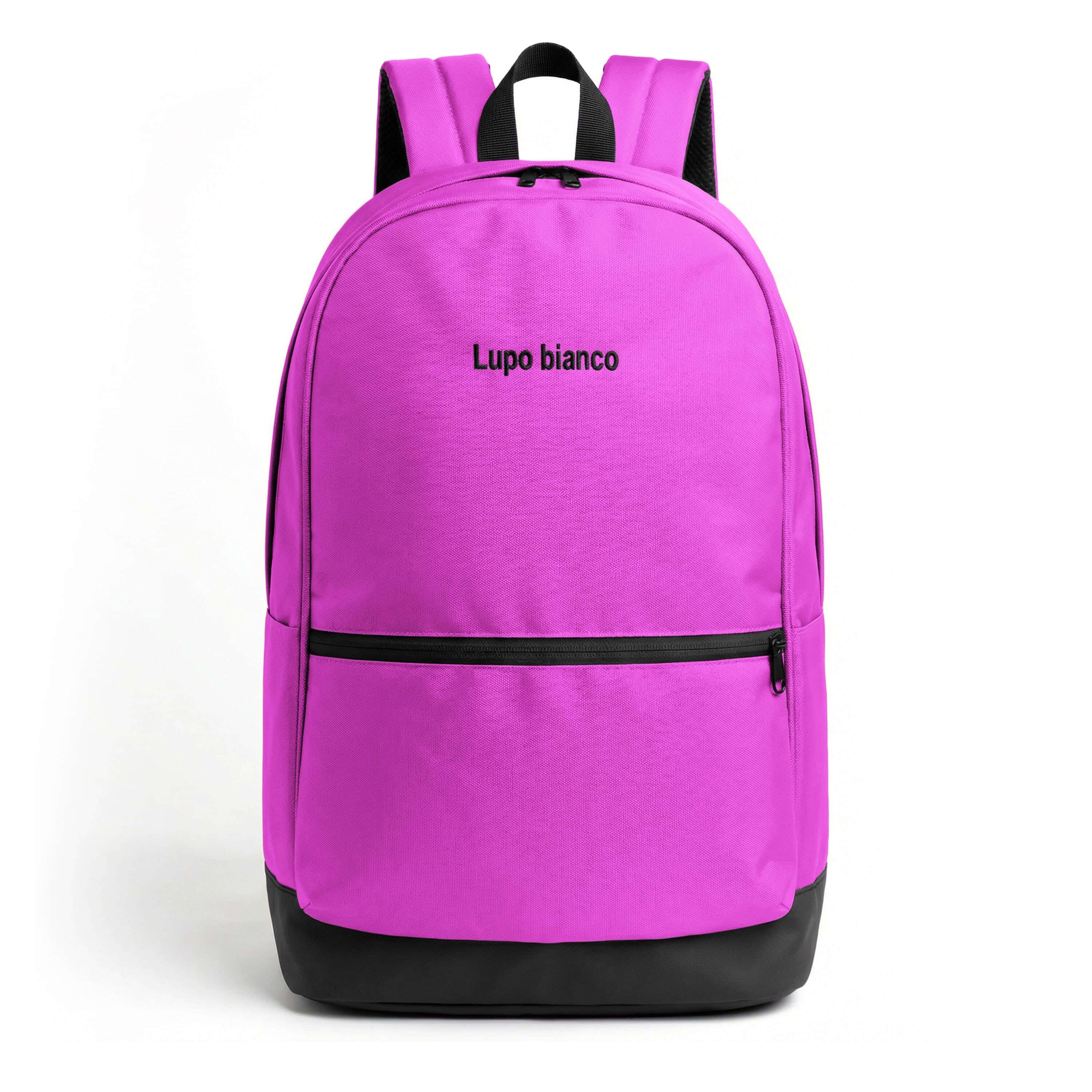 Lupo bianco Polyester Laptop Bag, 2 Zippers, 13 Inch - Fuchsia