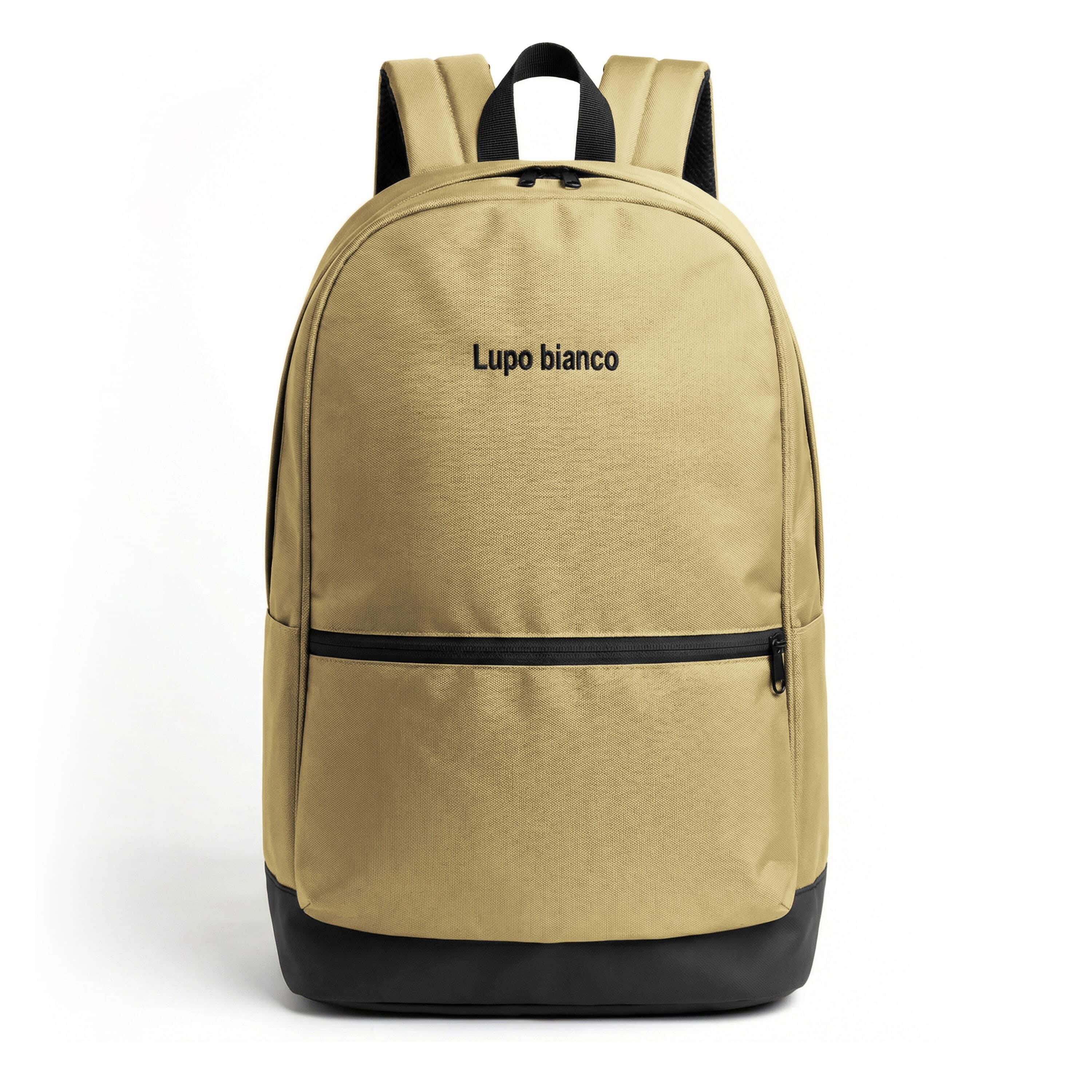 Lupo bianco Polyester Laptop Bag, 2 Zippers, 13 Inch - Beige