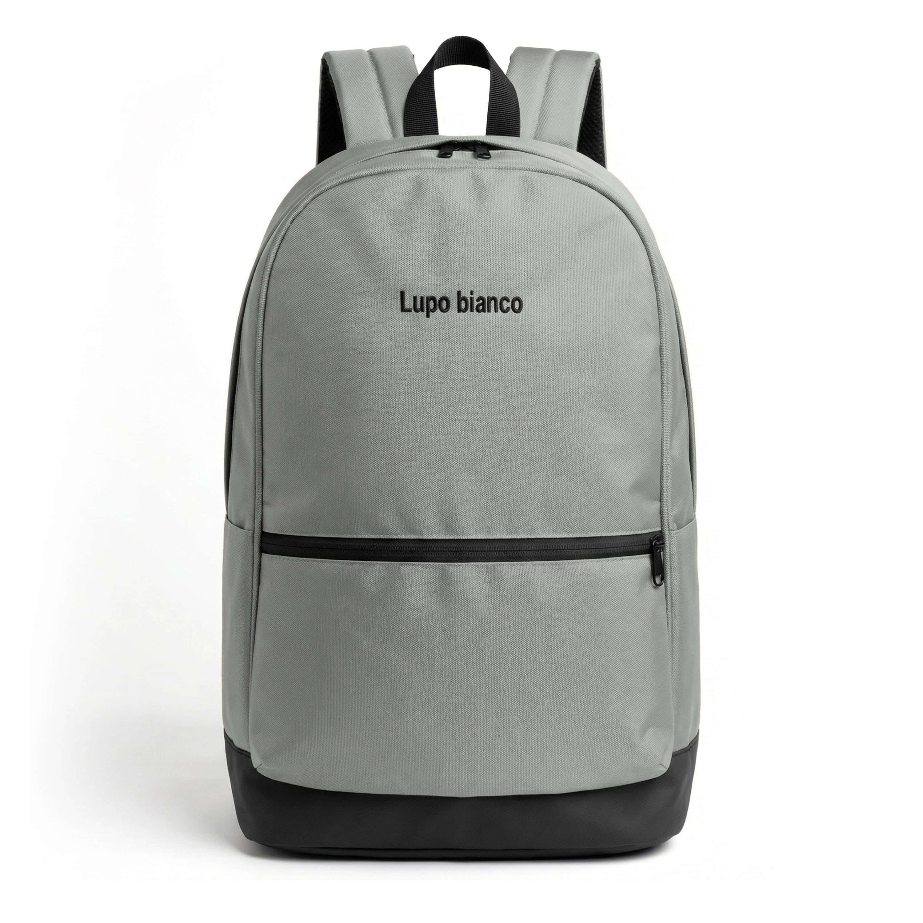 Lupo bianco Polyester Laptop Bag, 2 Zippers, 13 Inch - Grey