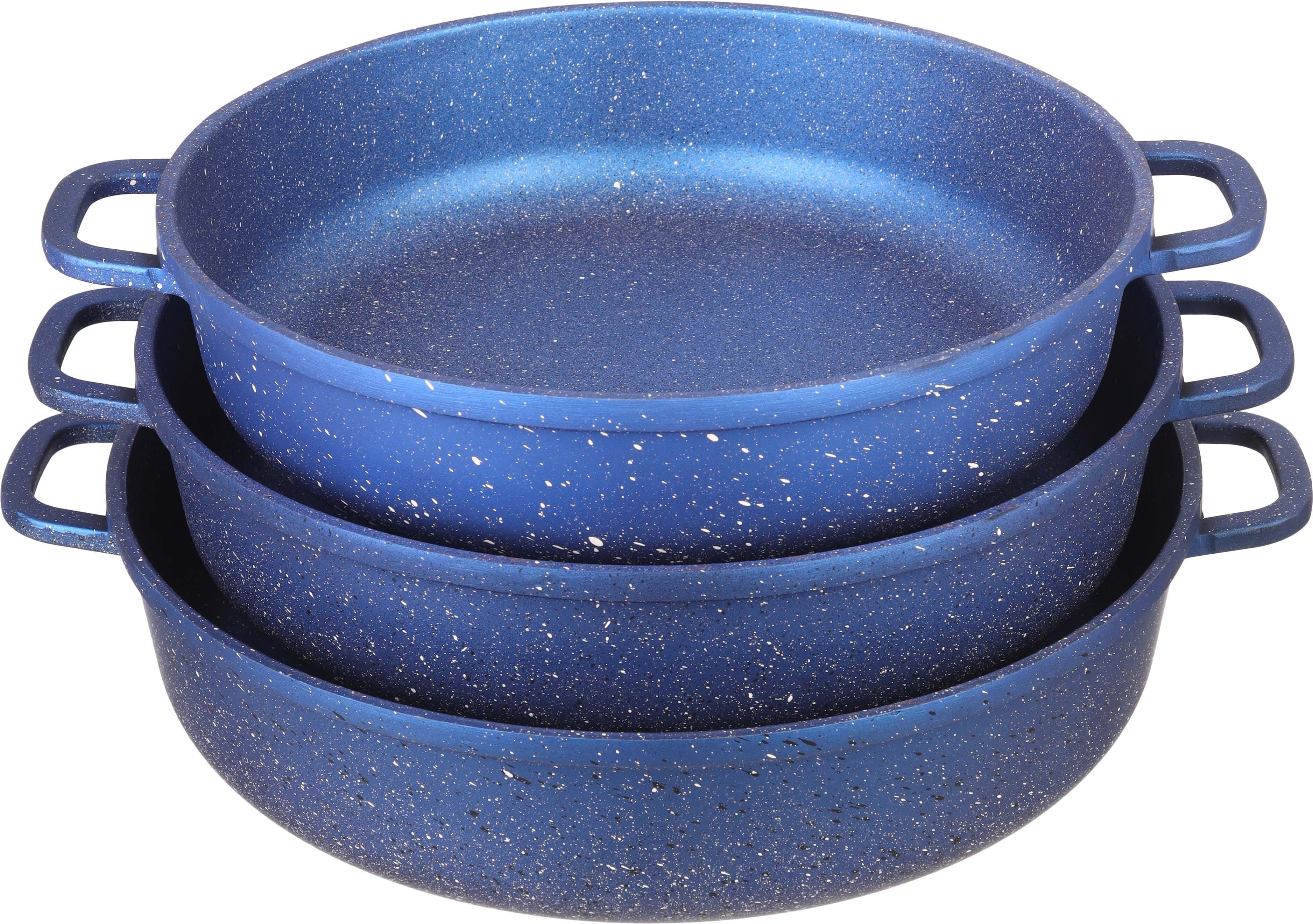 ALFA Granite Oven Tray Set, 3 Pieces - Blue