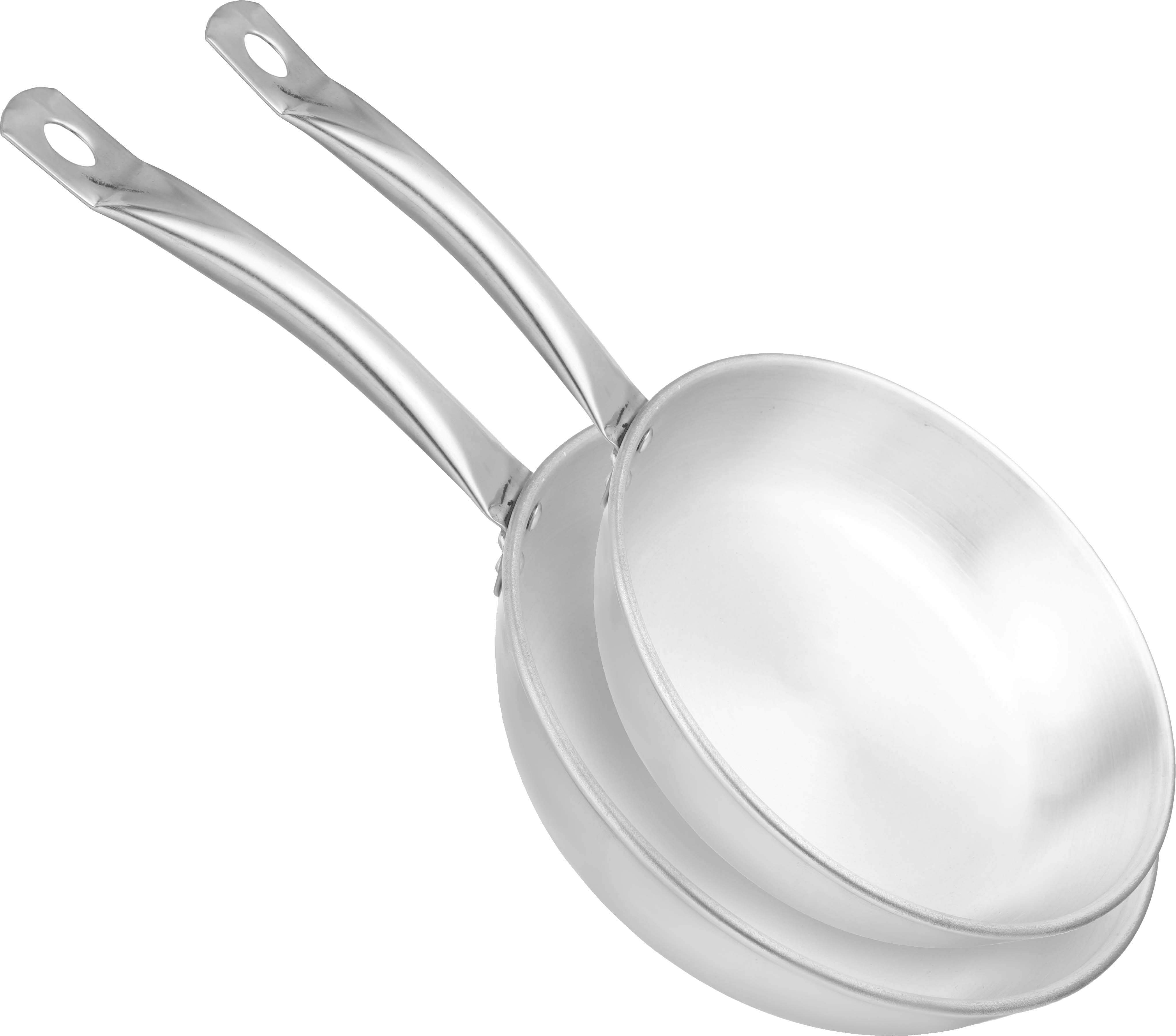 Aboud Aluminum Frying Pan Set, 2 Pieces - Silver