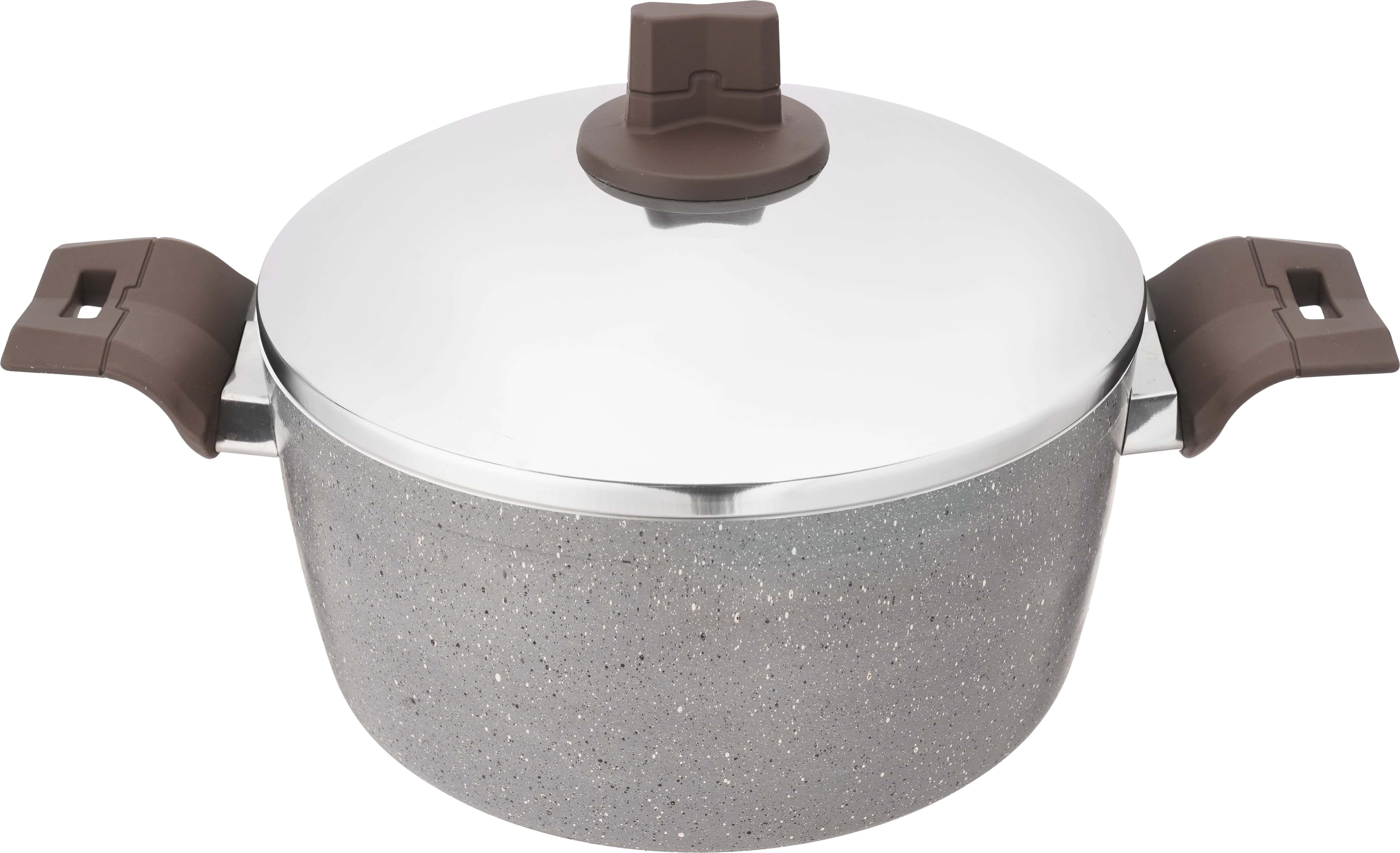 Trueval Premium Granite Pot, 28 cm - Grey