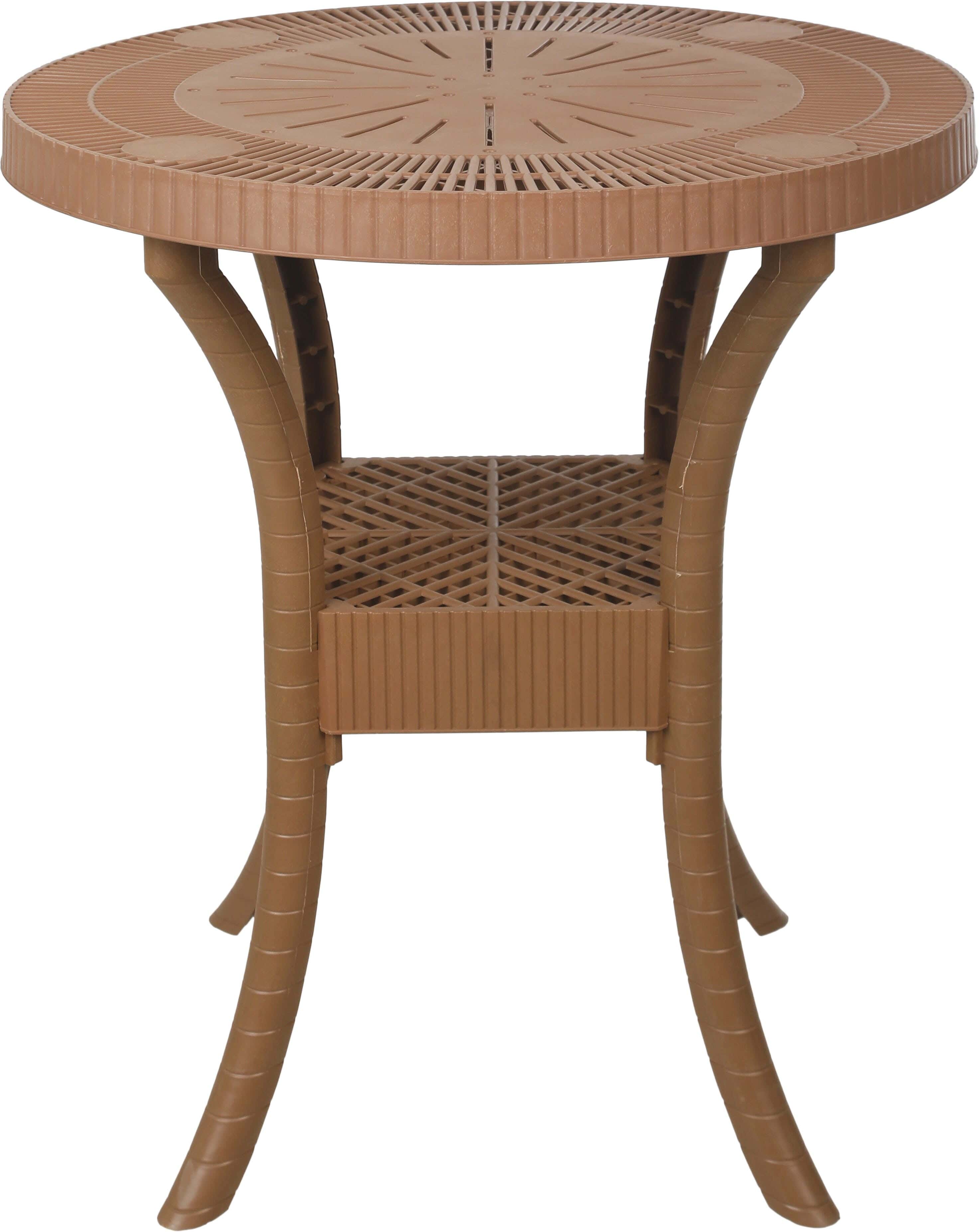 Plastic Round Table, 60×60×68 Cm - Beige
