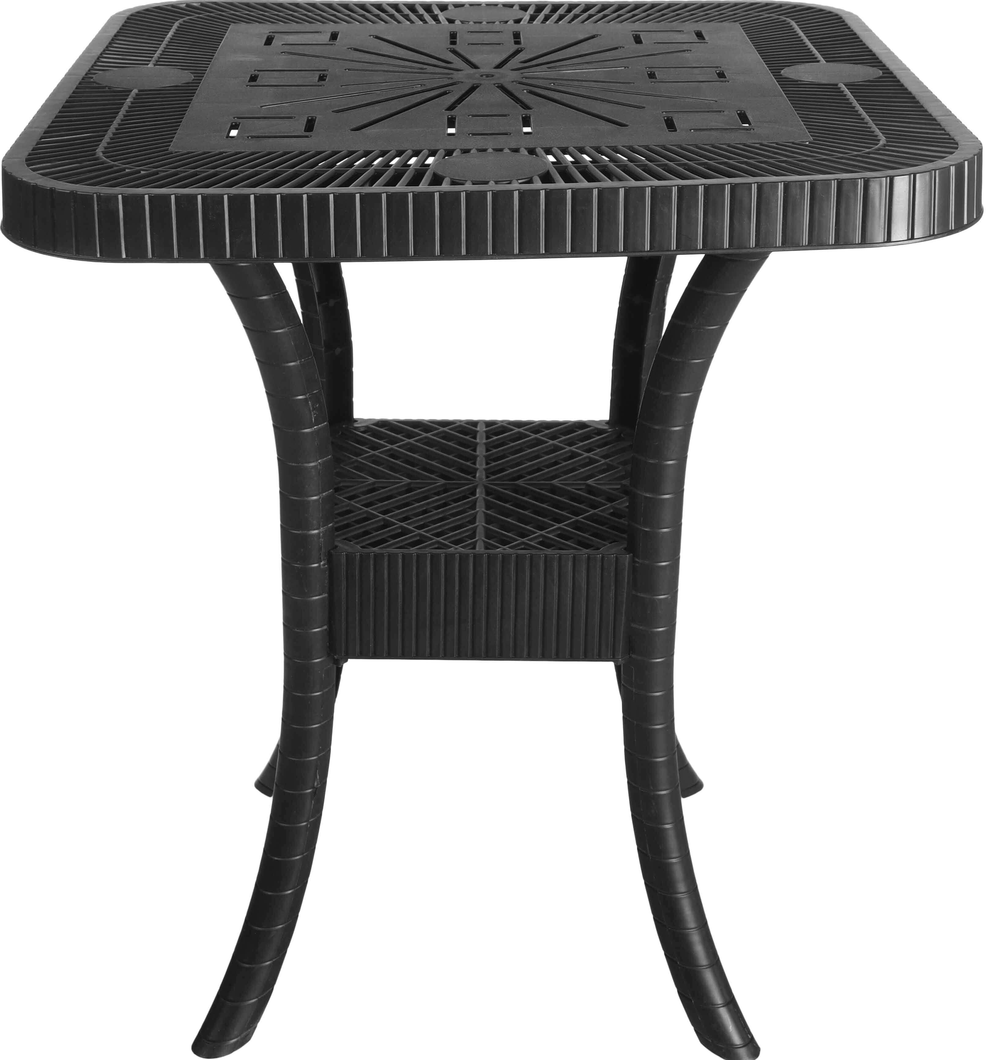 Plastic Square Table, 60×60×68 Cm - Black