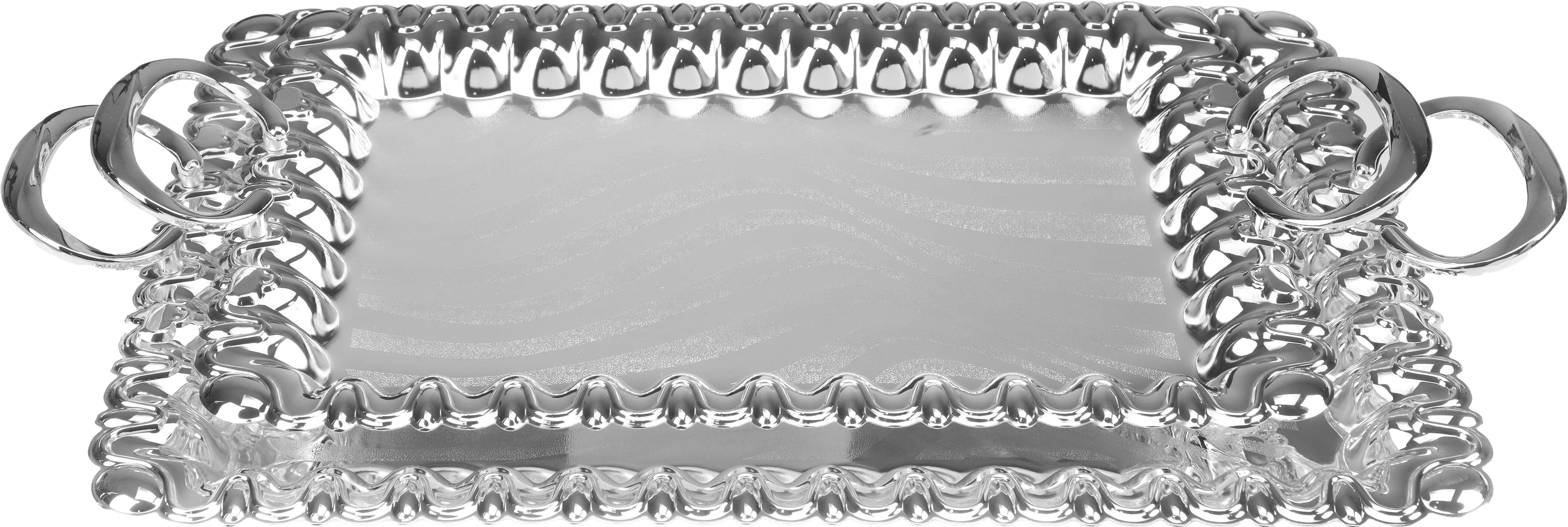 Danata Stainless Steel Serving Tray Set, 2 Pieces - Silver