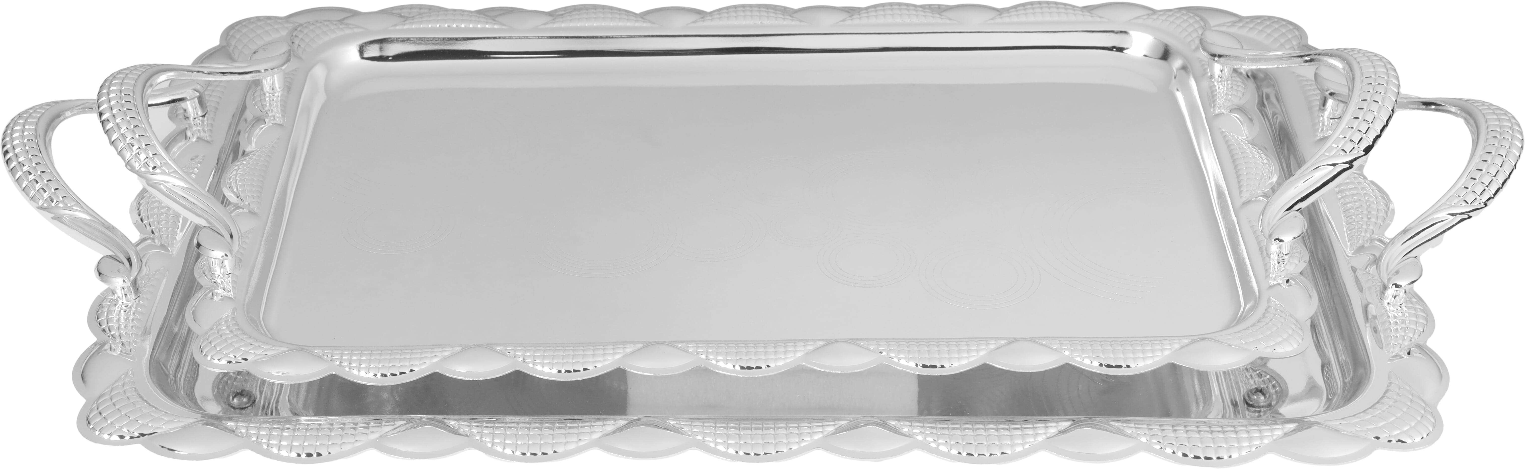 Danata Stainless Steel Serving Tray Set, 2 Pieces - Silver