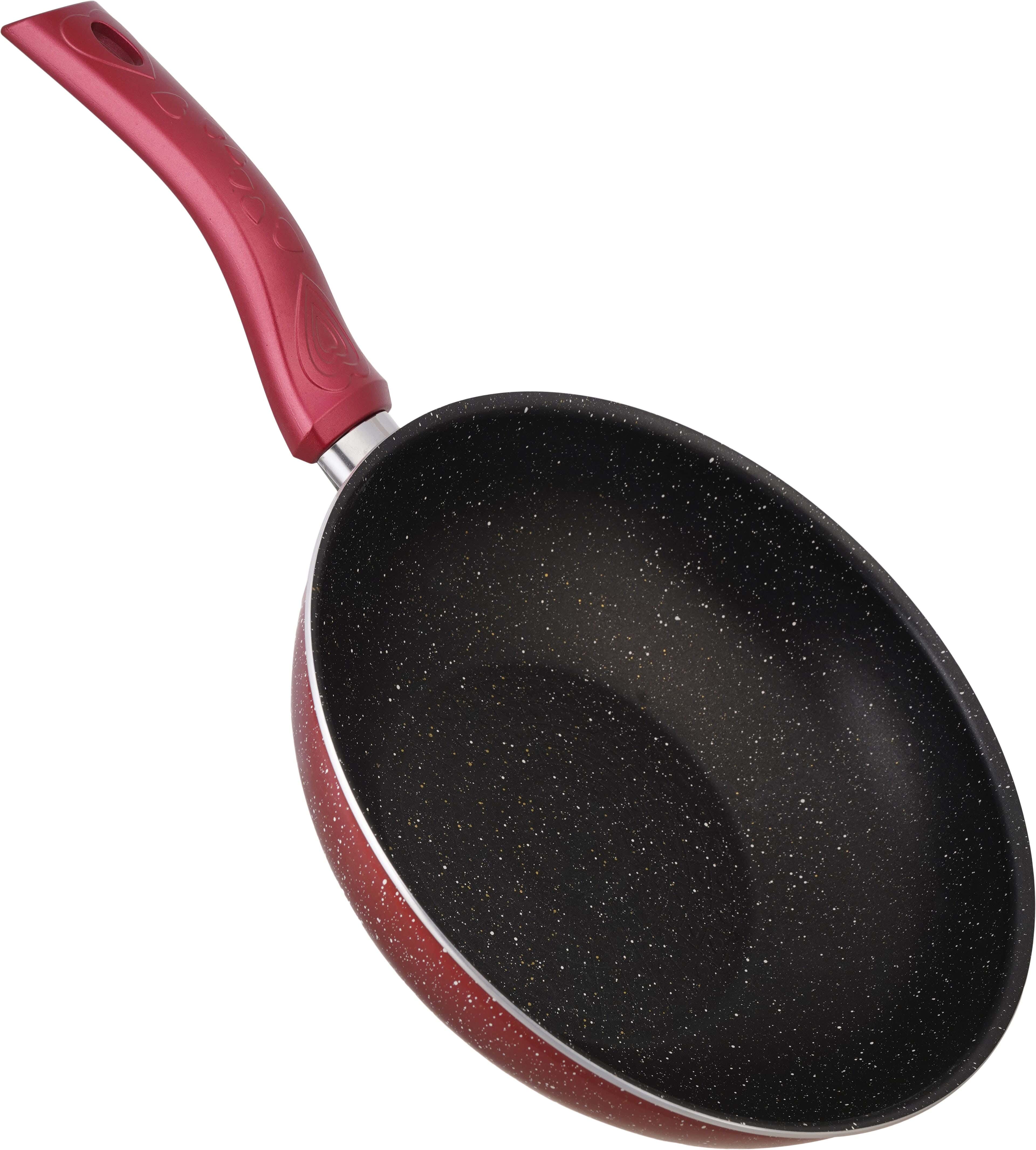 Nouval Granite Fryer, 27 cm - Dark Red