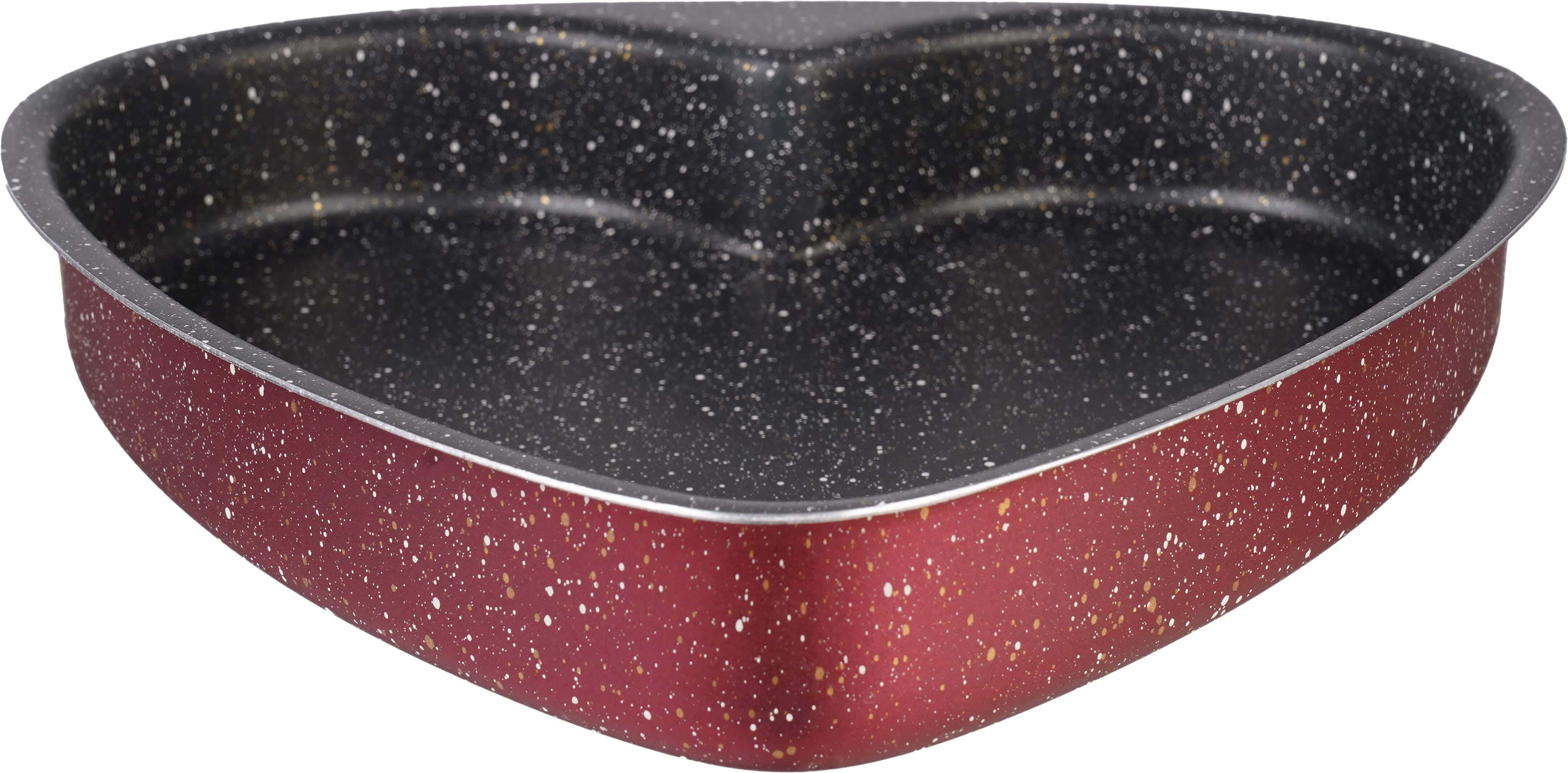 Nouval Granite Heart Shaped Cake Mold, 28 cm - Dark Red Black