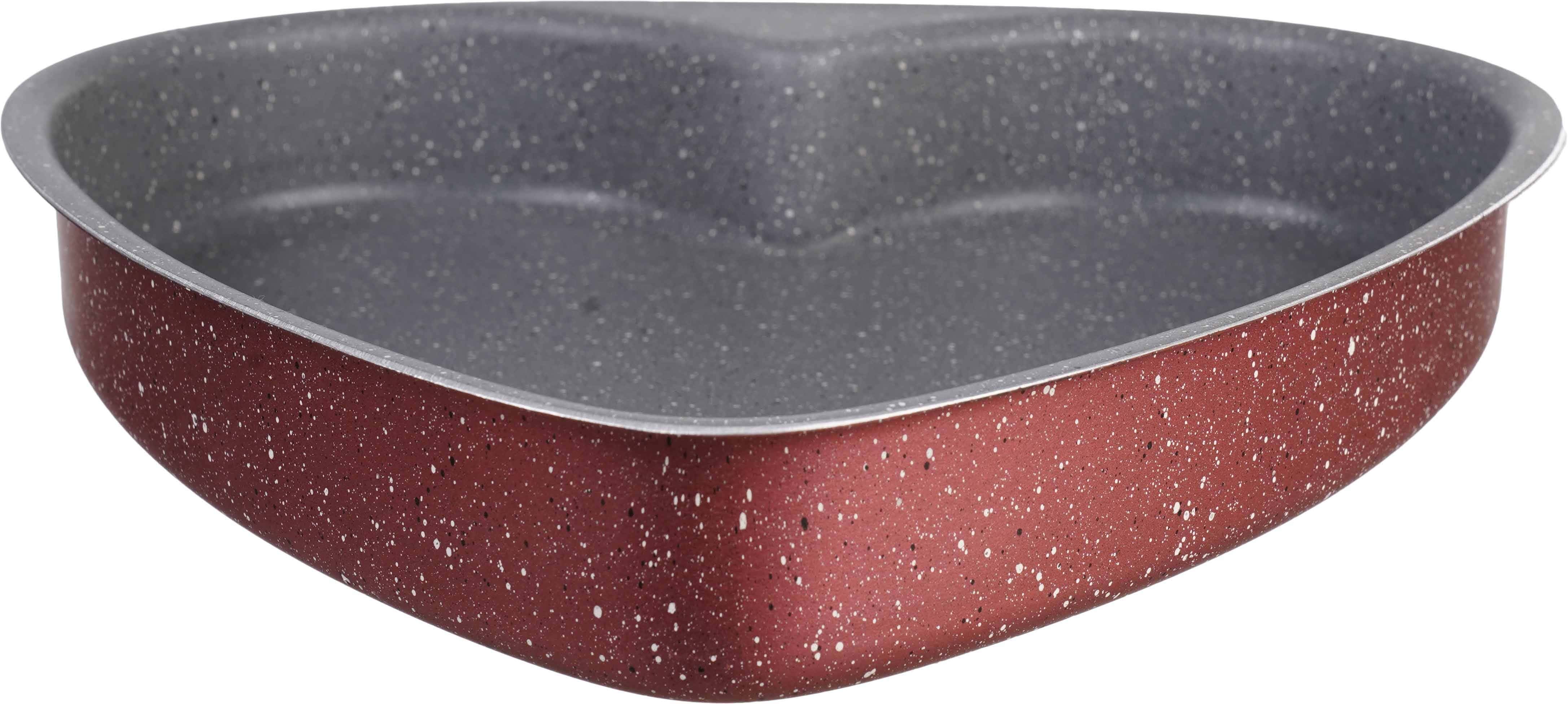 Nouval Granite Heart Shaped Cake Mold, 28 cm - Dark Red Grey