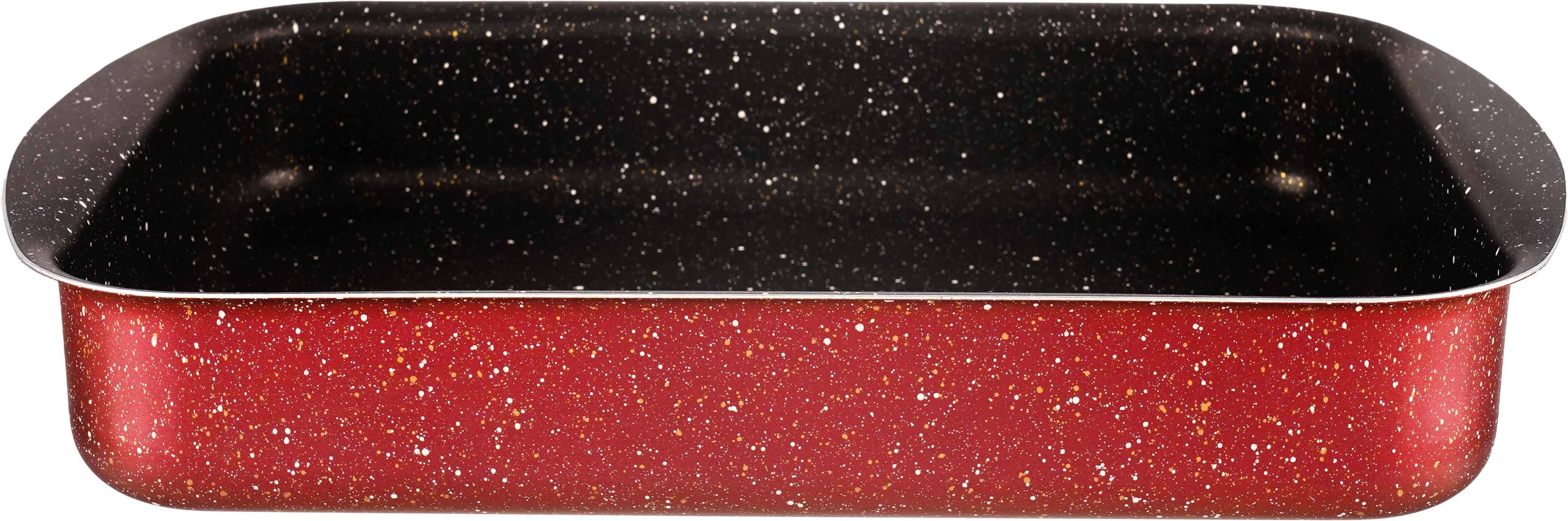Nouval Granite Rectangular Casserole Dish, 35x25 cm - Dark Red