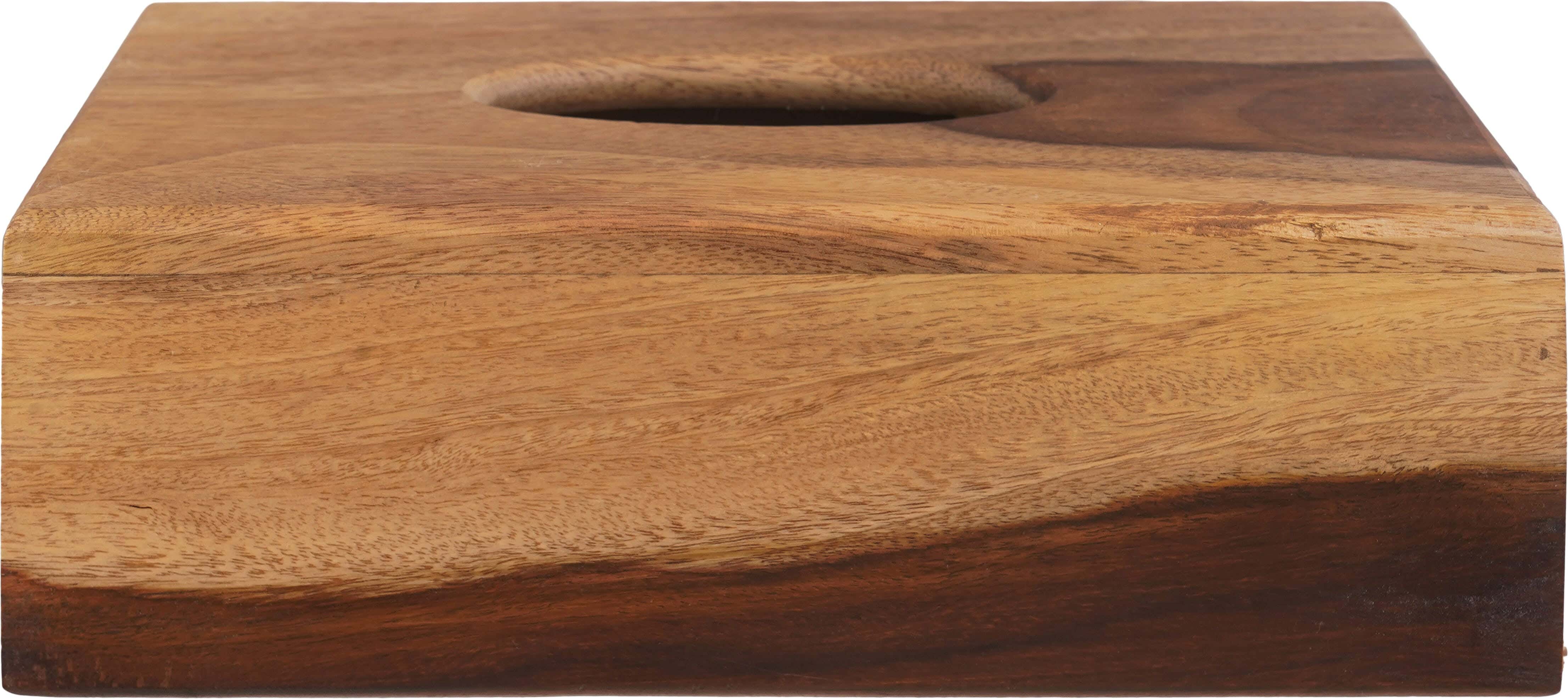 Rosewood Asersus Wood Tissue Box, 14×25 cm - Wooden