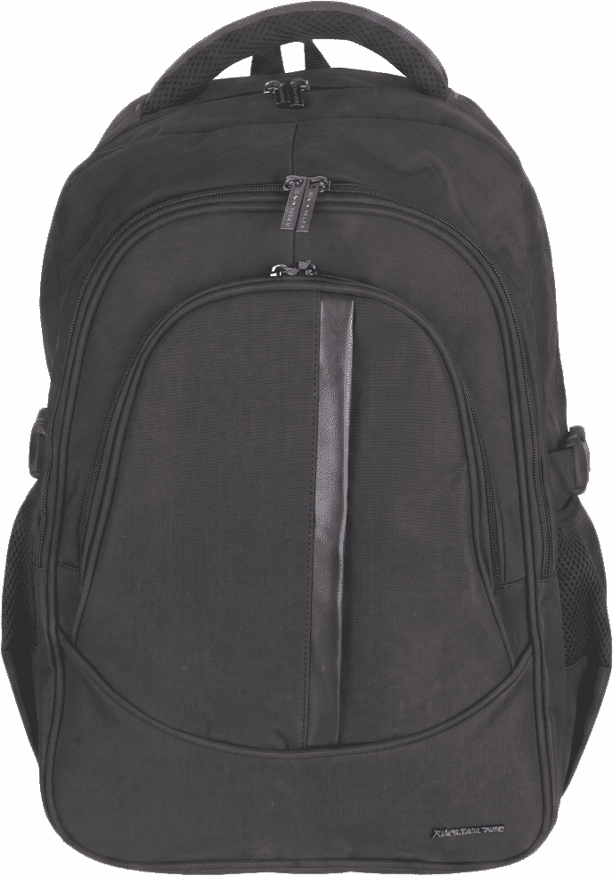 Lavvento Linen Laptop Bag, 15.6 Inch, 5 Zippers - Black