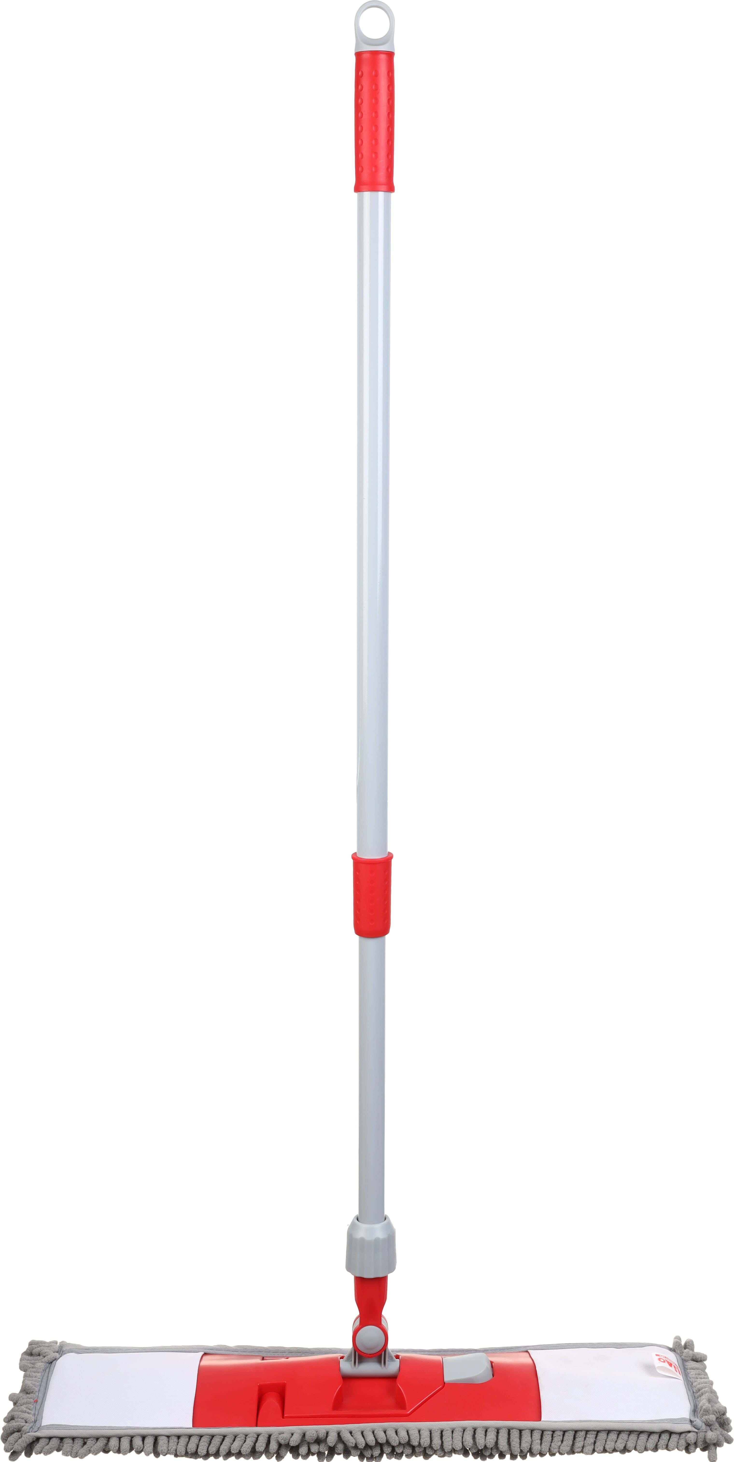 Liao Microfiber Floor Mop with Metal Handle, 130x55 cm – Red Grey