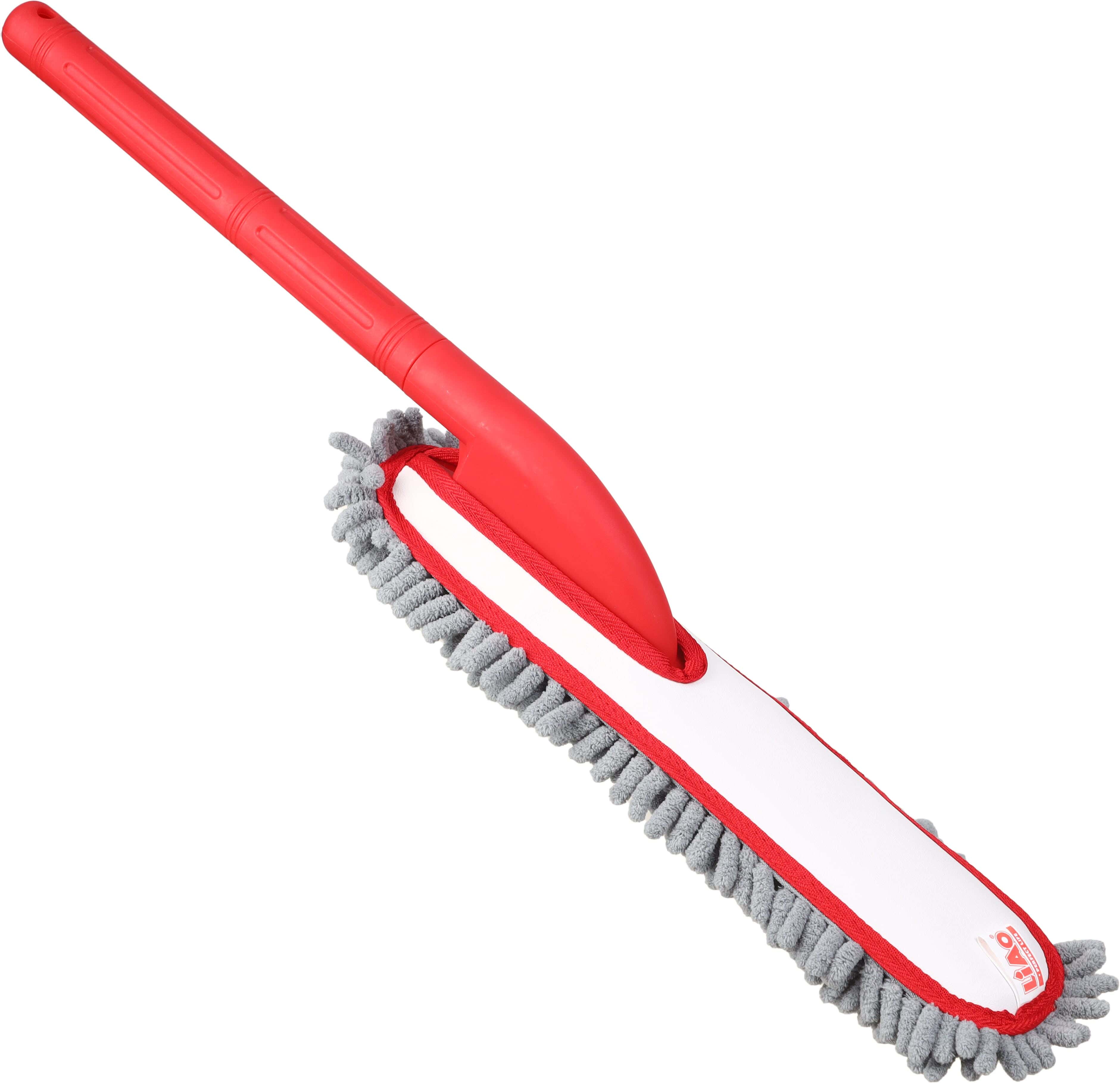 Liao Microfiber Car Duster with Plastic Handle, 59 cm – Red Grey