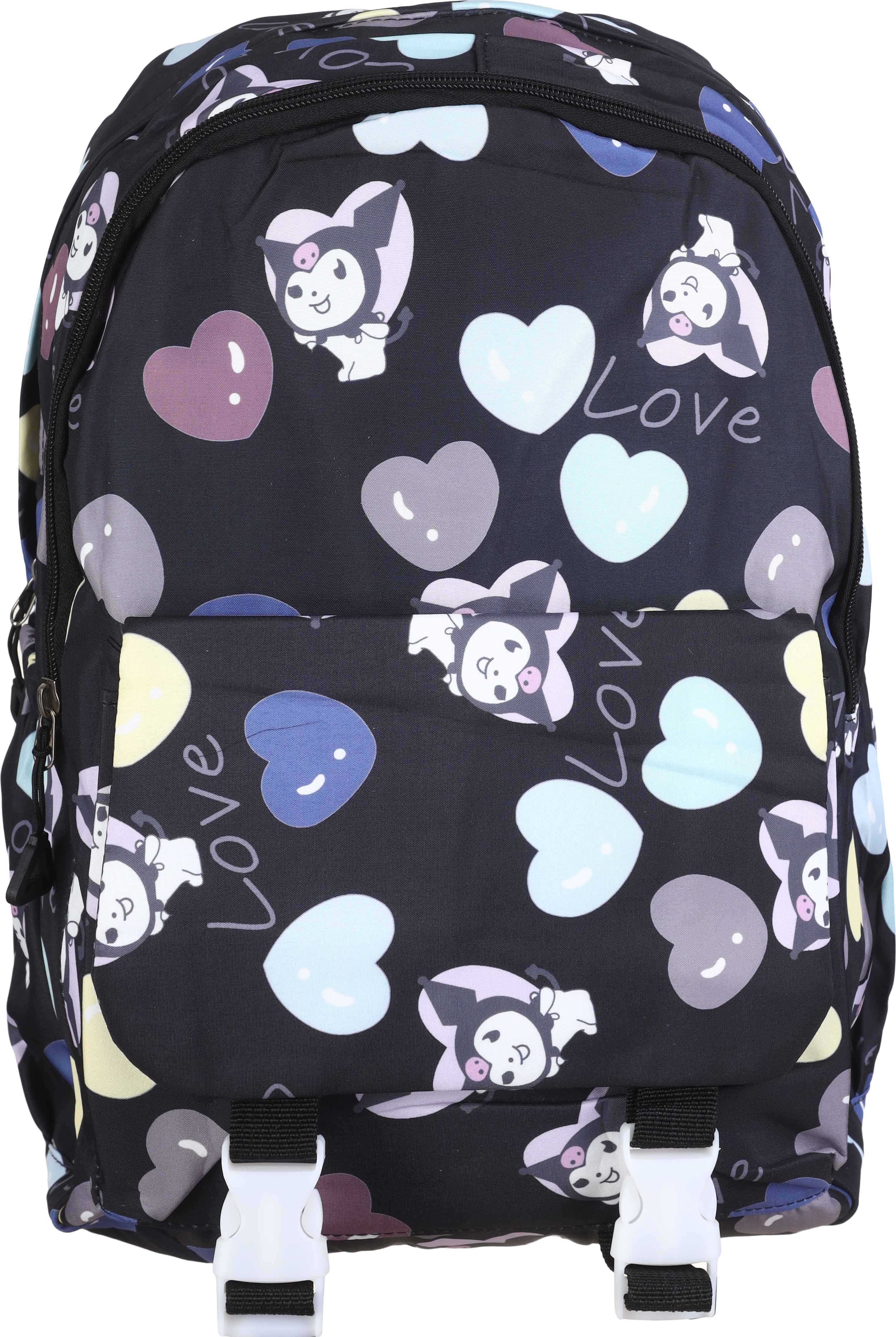 Waterproof School Bag for Girls, 17 Inch, 3 Zippers - Multicolor