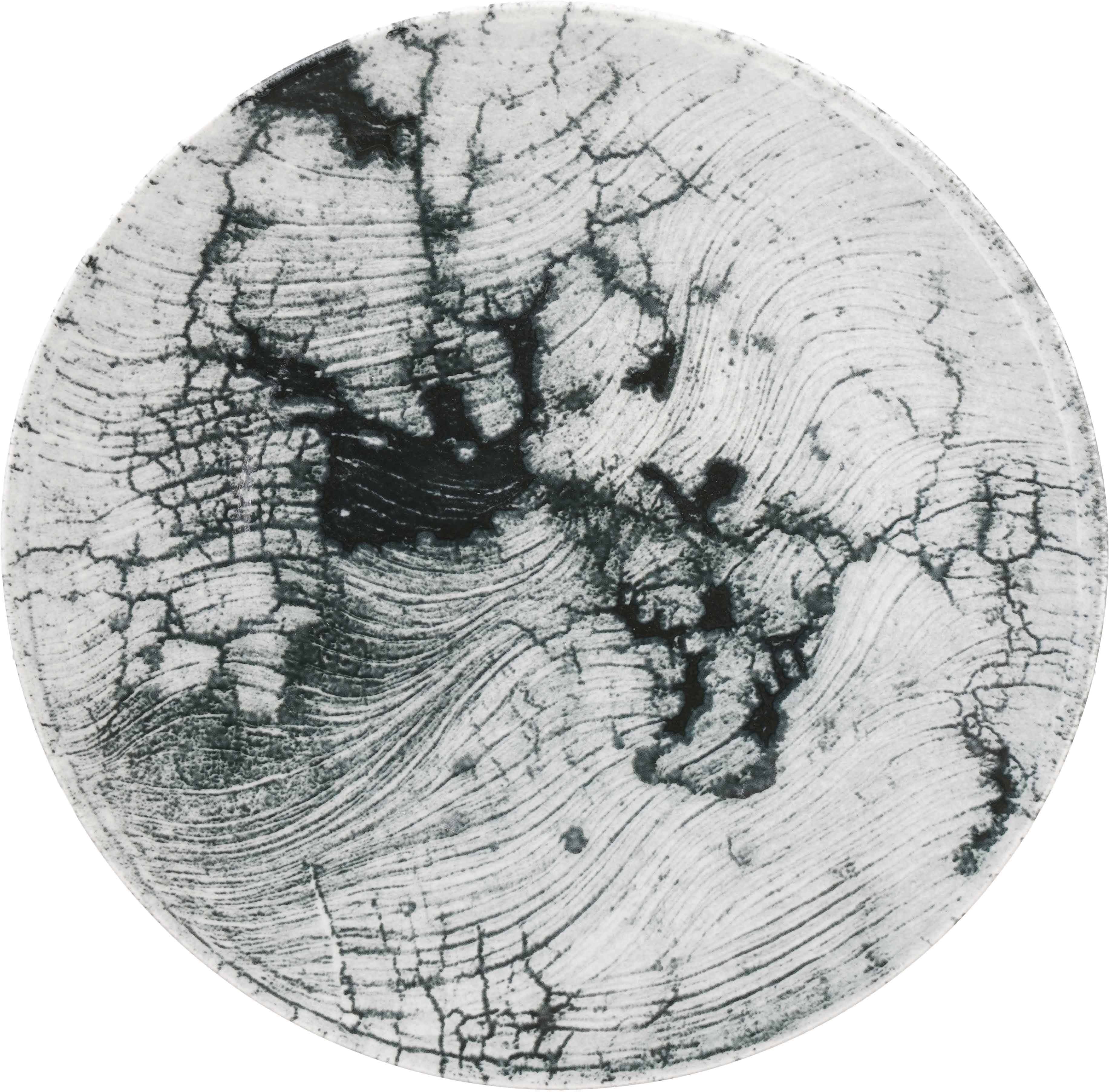 Lotus Porcelain Plate, 27 cm - Light Grey Green