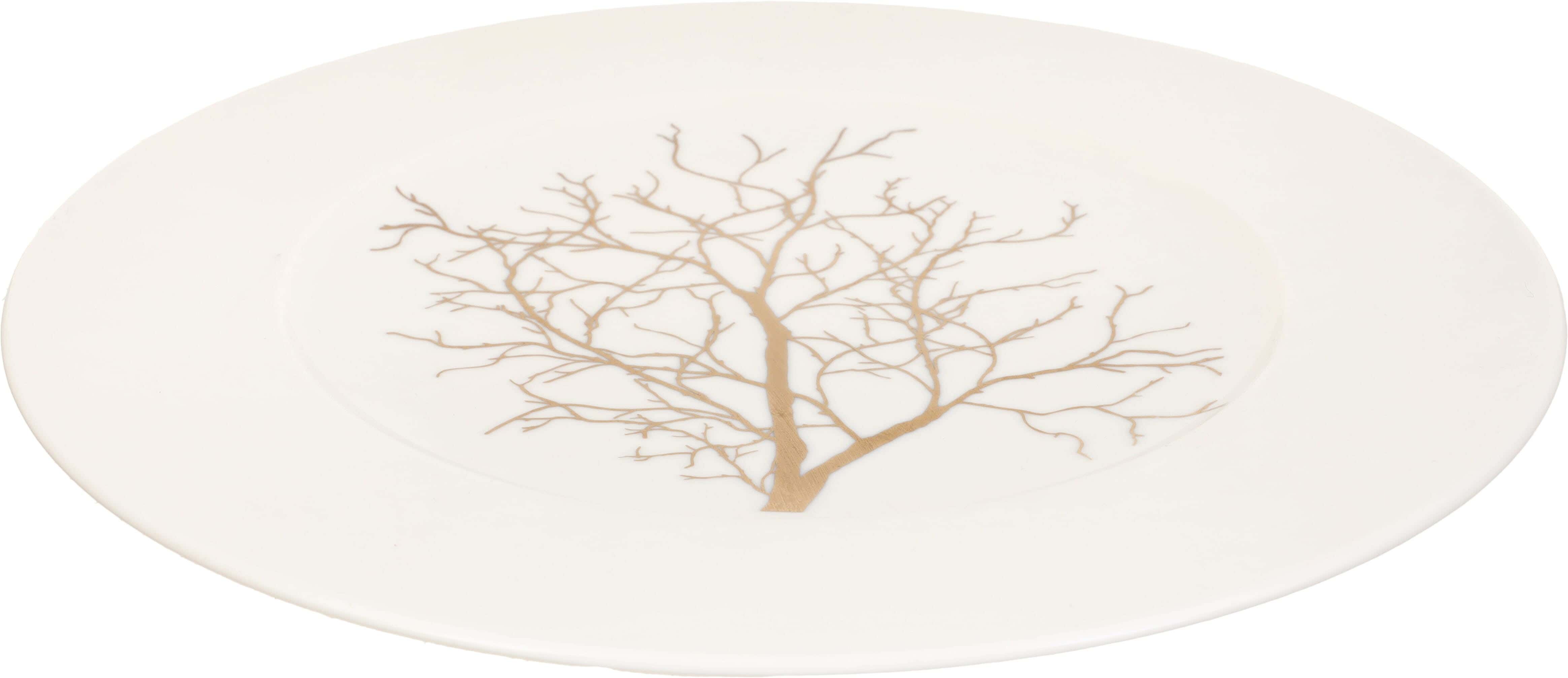 Lotus Porcelain Plate, 30 cm - White Gold