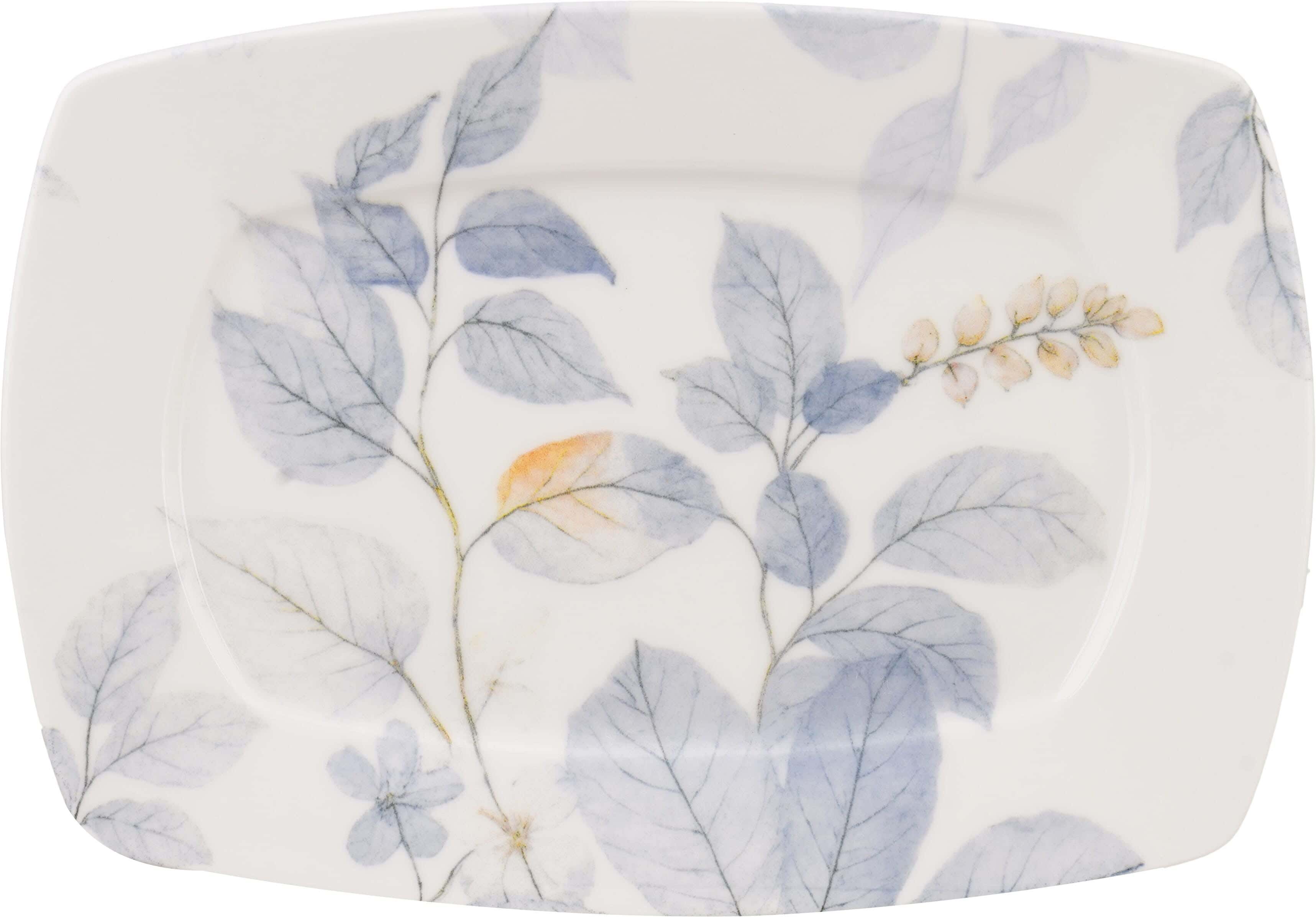 Porcelain serving tray, 28 cm - white blue