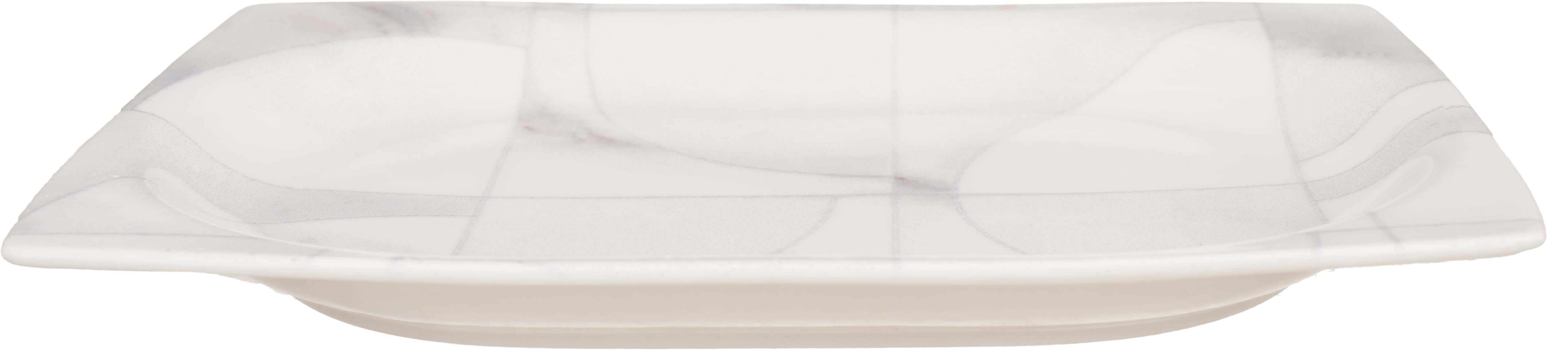 Lotus Porcelain Serving Dish, 28 cm - White Grey