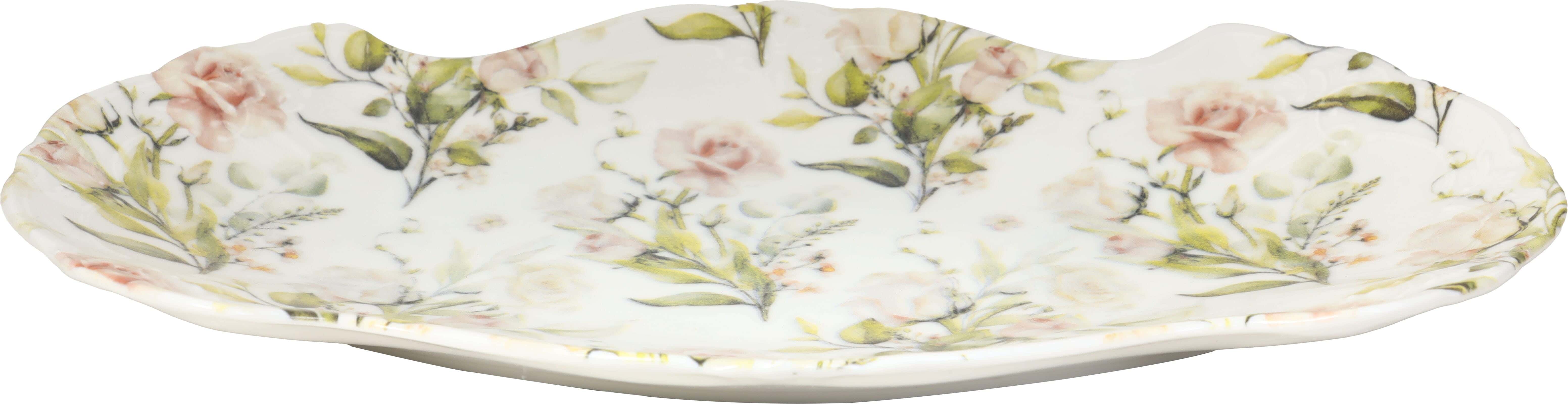 Lotus Porcelain Serving Plate, 36 cm - Multicolor