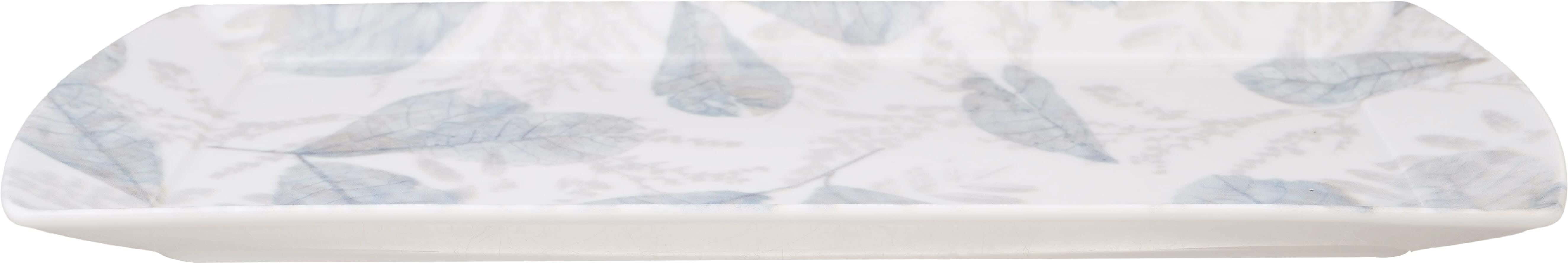Lotus Porcelain Serving Tray, 36 cm - White Grey