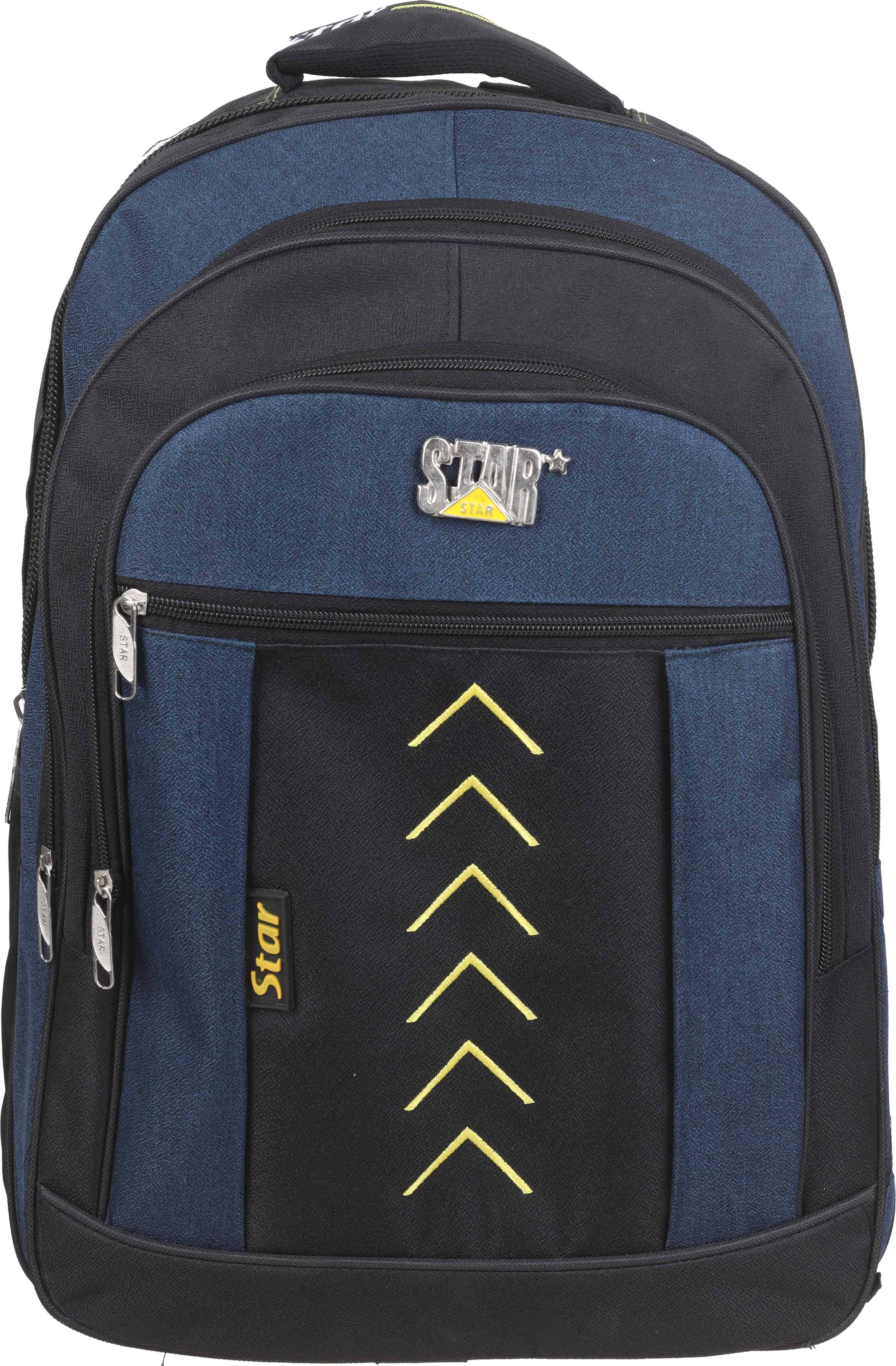 Star Fabric Laptop Bag, 4 Zippers, 18 Inch - Navy Black
