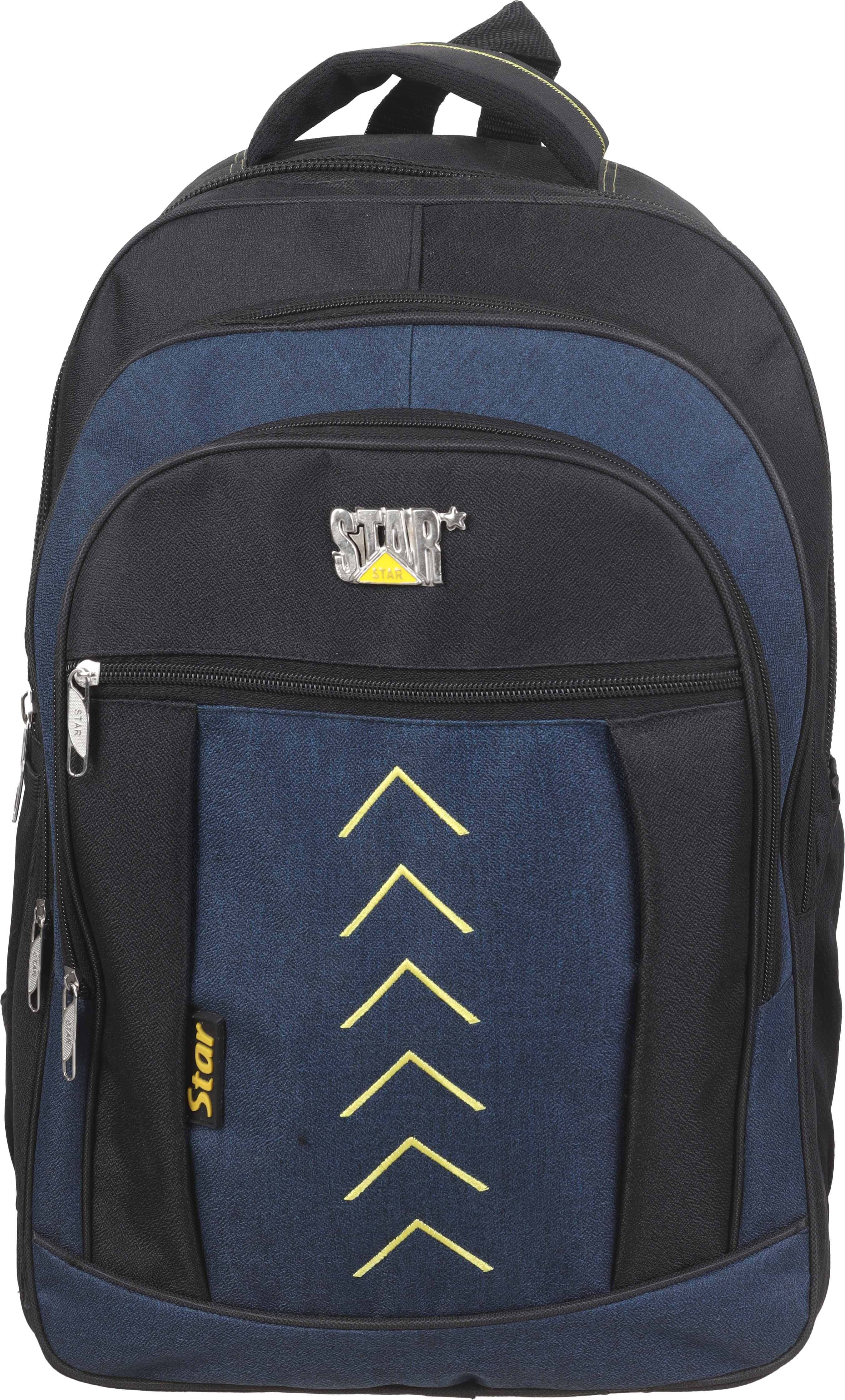 Star Fabric Laptop Bag, 4 Zippers, 18 Inch - Navy Black