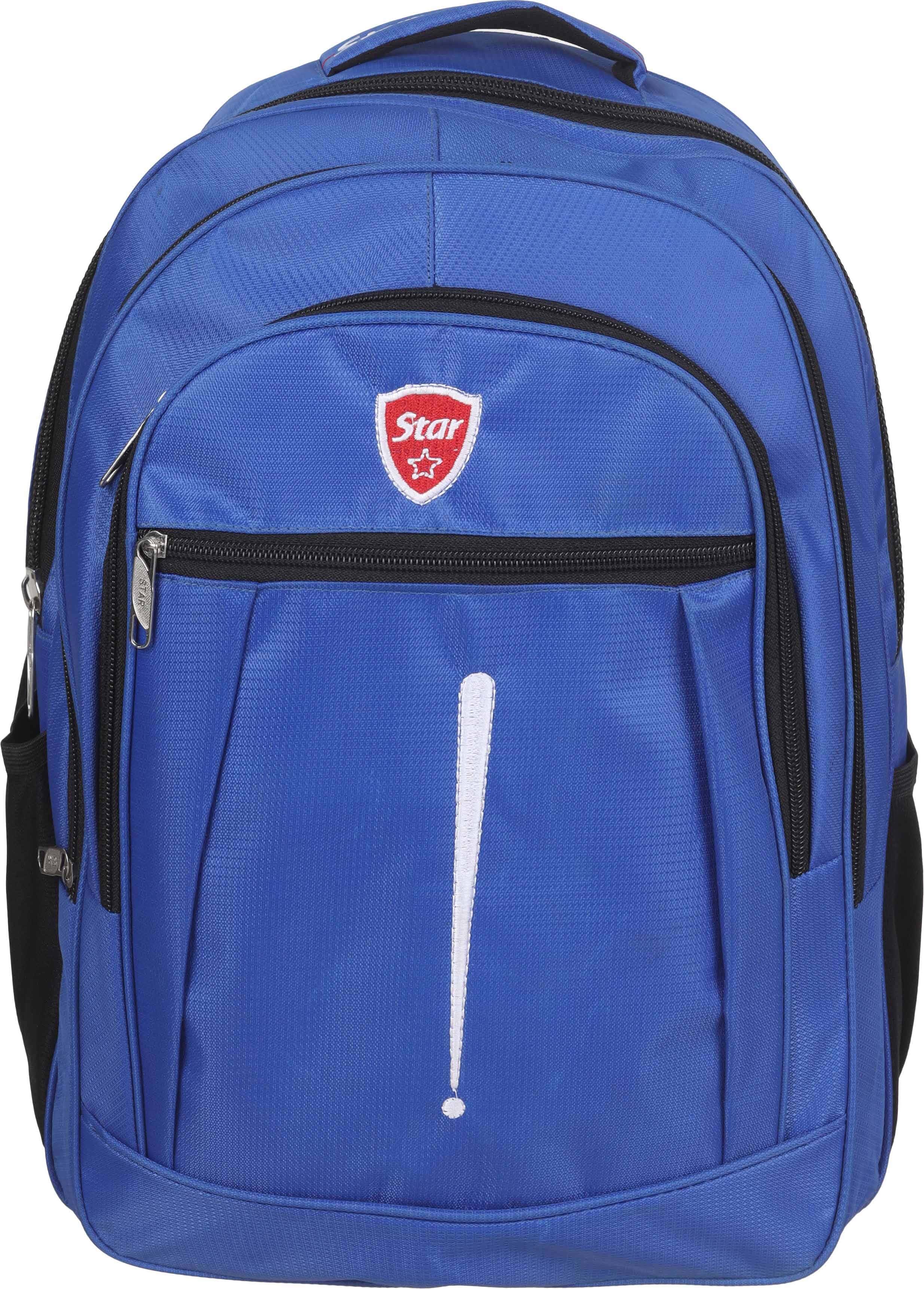 Star Fabric Laptop Bag, 4 Zippers, 16 Inch - Blue