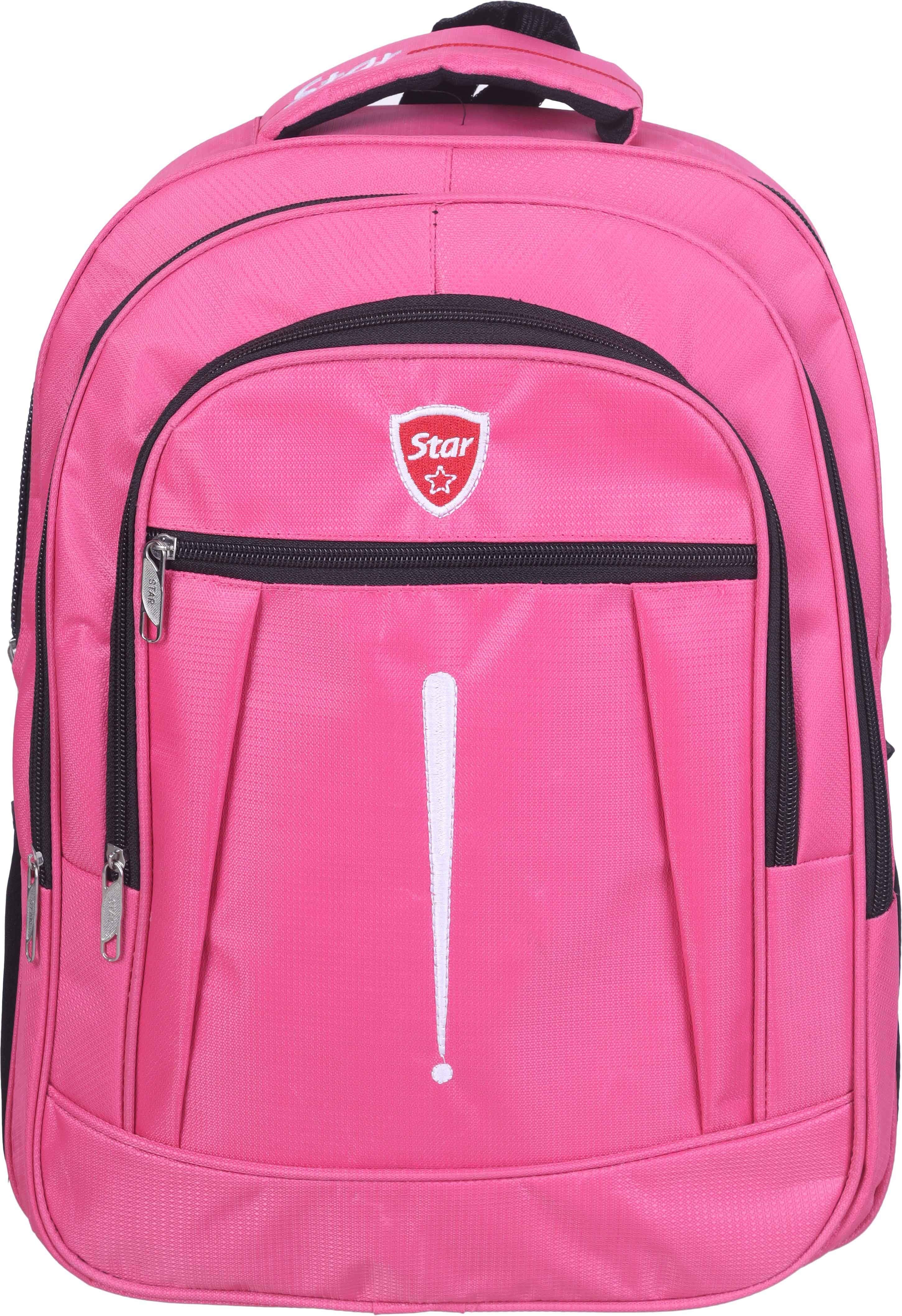 Star Fabric Laptop Bag, 4 Zippers, 16 Inch - Fuchsia