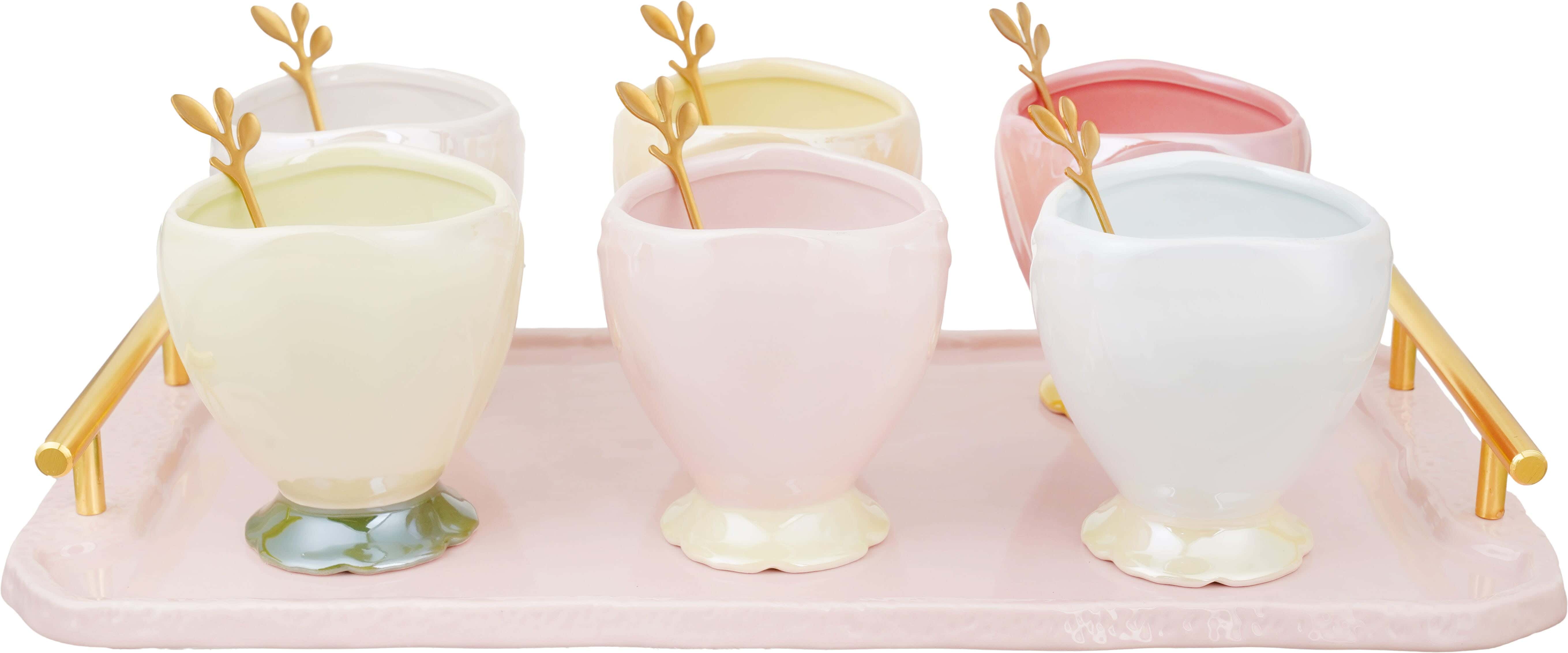Kazan Porcelain Ice Cream Bowl Set, 7 Pieces - Multicolor