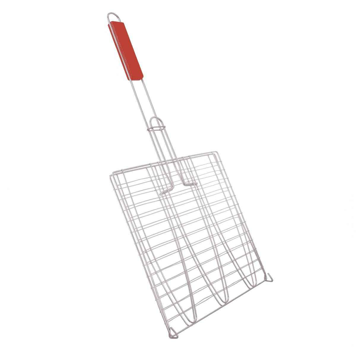 Metal×Mesh Grill, 60×31 Cm, Wooden Handle - Red Wooden