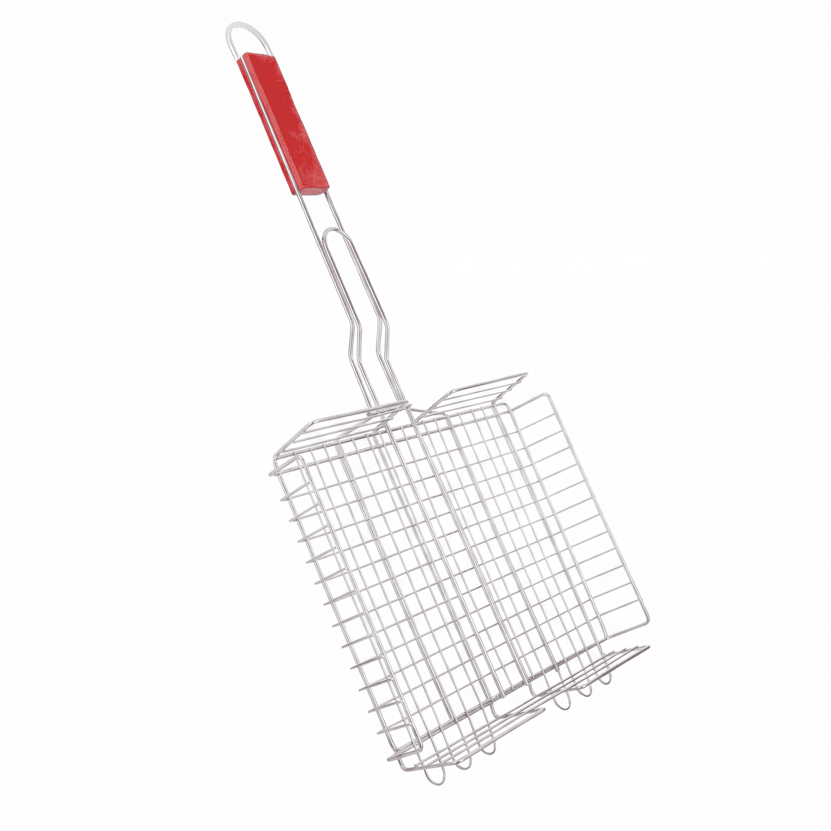 Metal×Mesh Grill, 60×31 Cm, Wooden Handle - Red Wooden