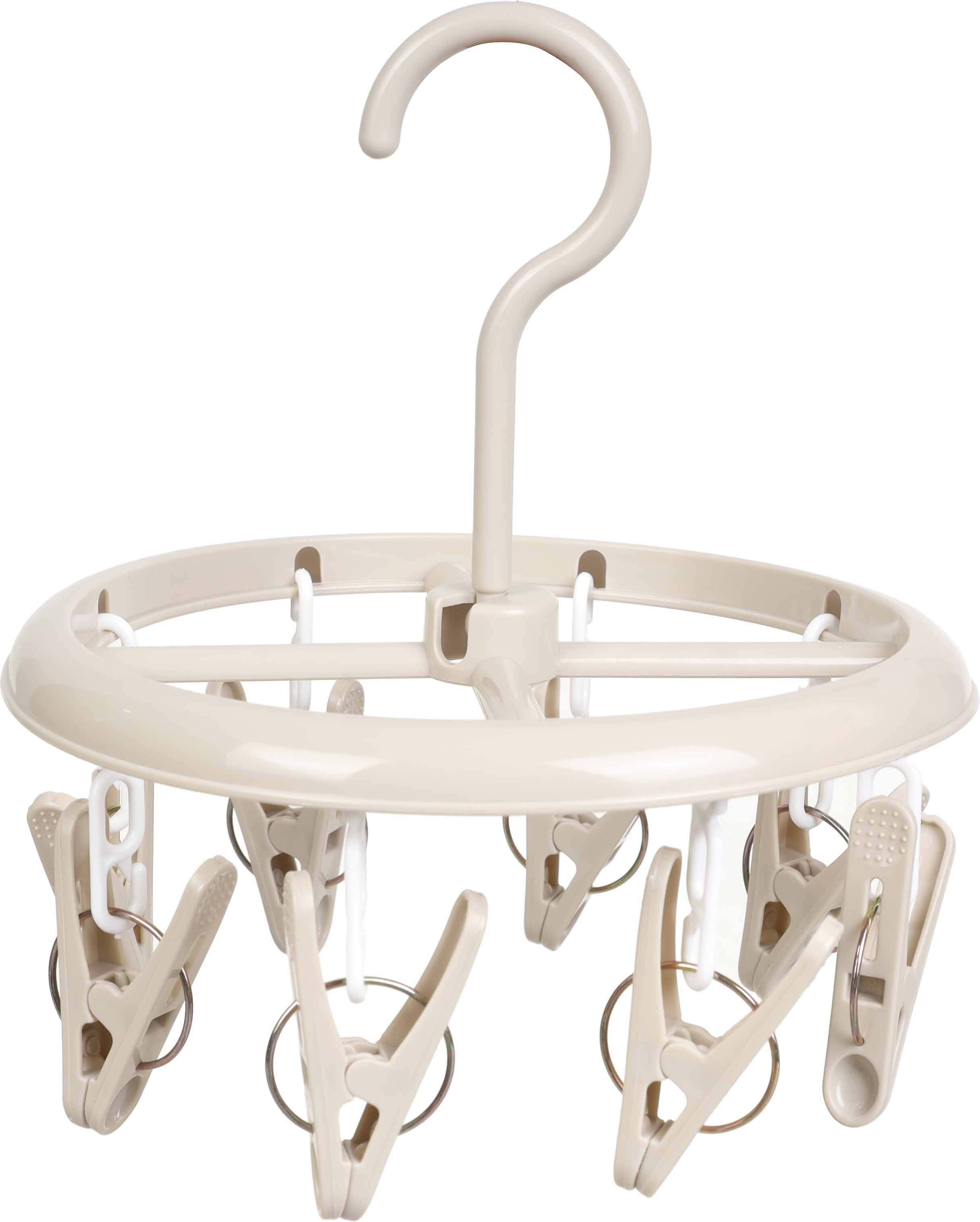 Plastic Bathroom Clothes Dryer, 8 Clothespins, 17 cm - Coffee
