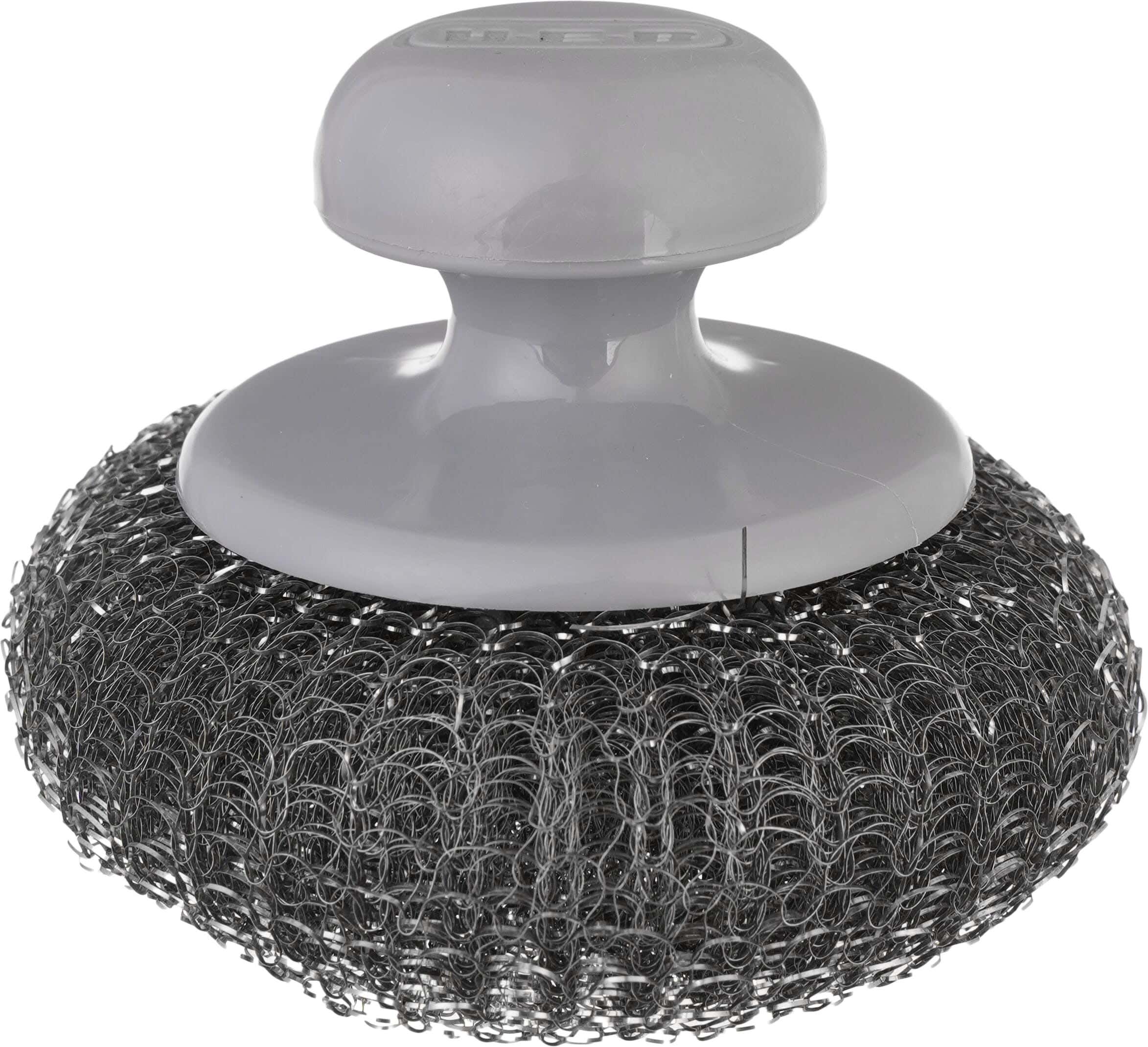 Dishwashing wire with plastic handle, 10 cm - Silver